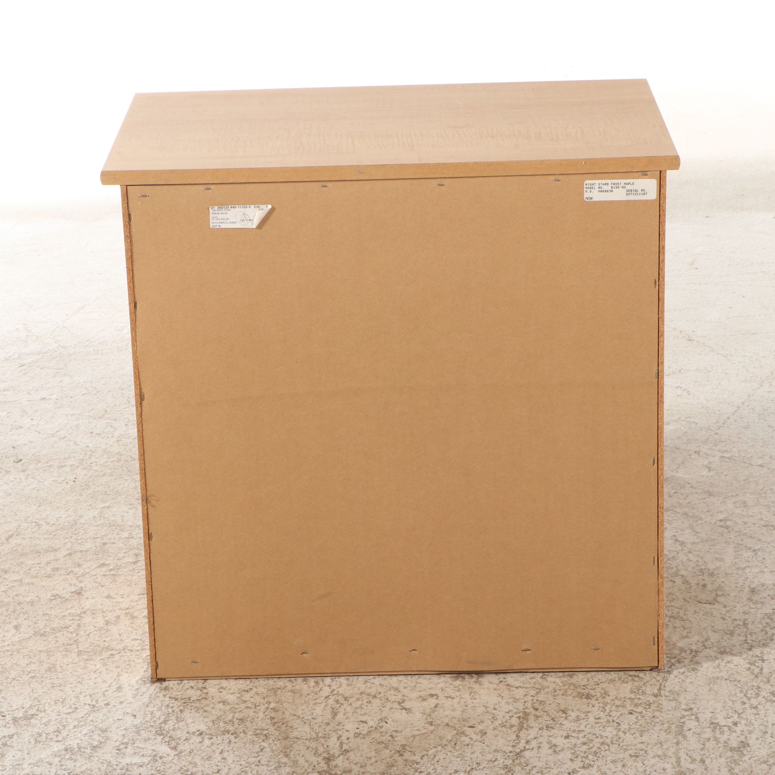 Contemporary Blonde Wood Queen Size Bed Frame and Nightstand