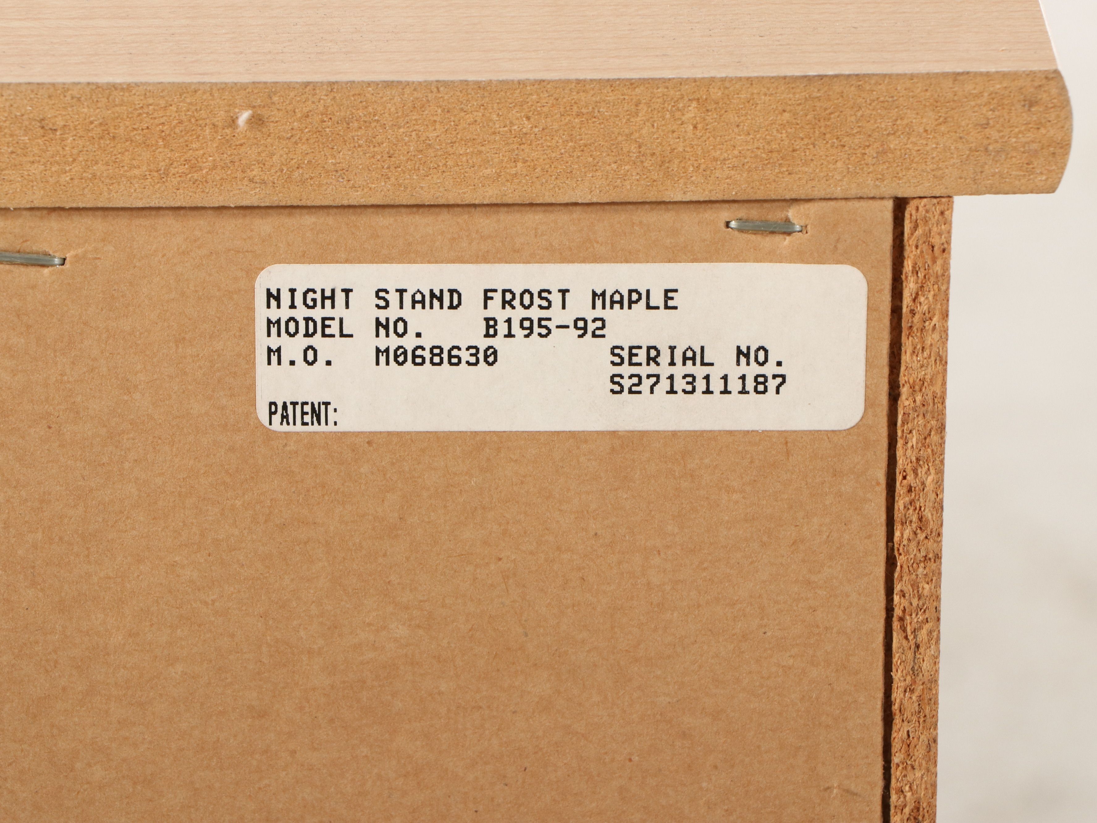 Contemporary Blonde Wood Queen Size Bed Frame and Nightstand