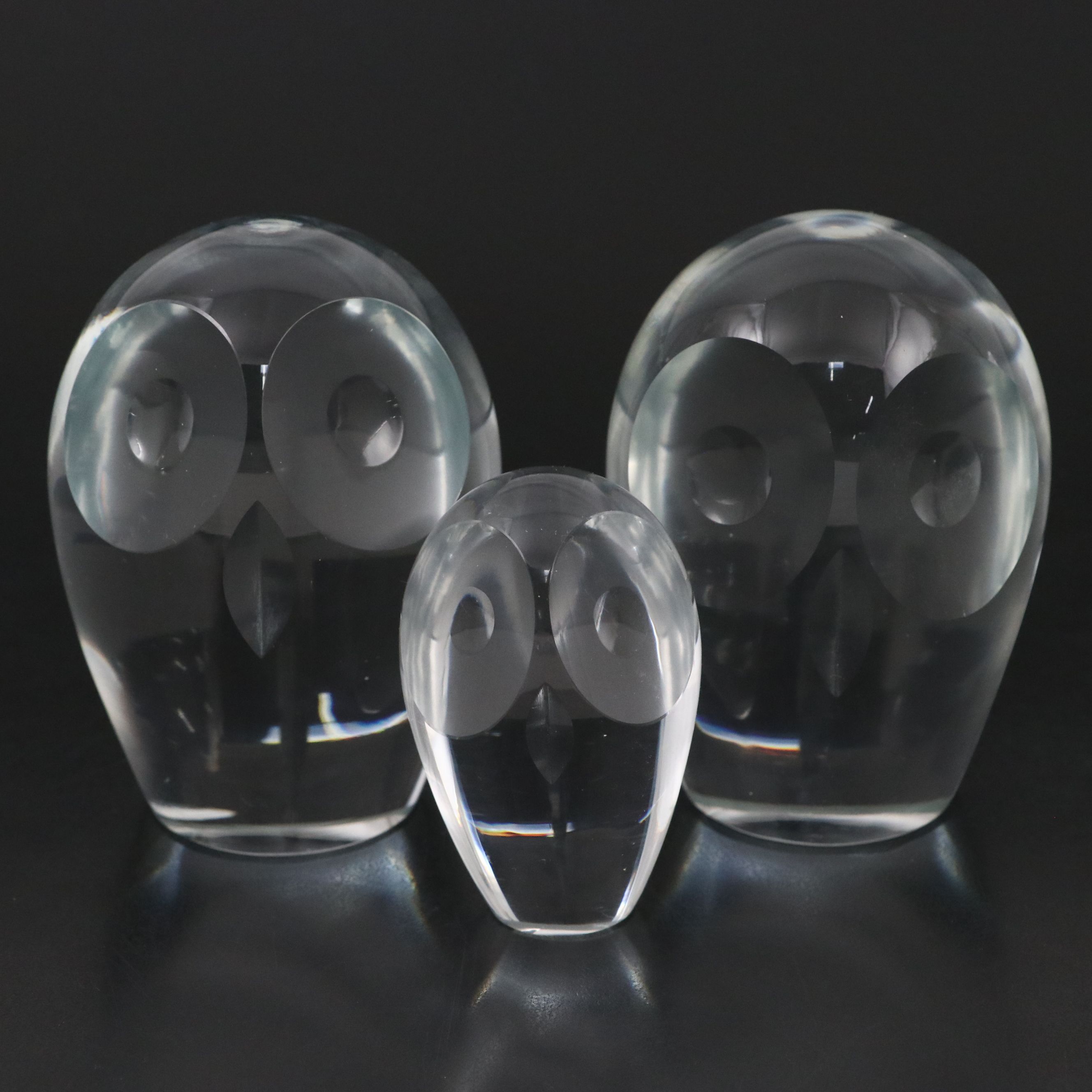 Czech Crystal Owl Paperweights