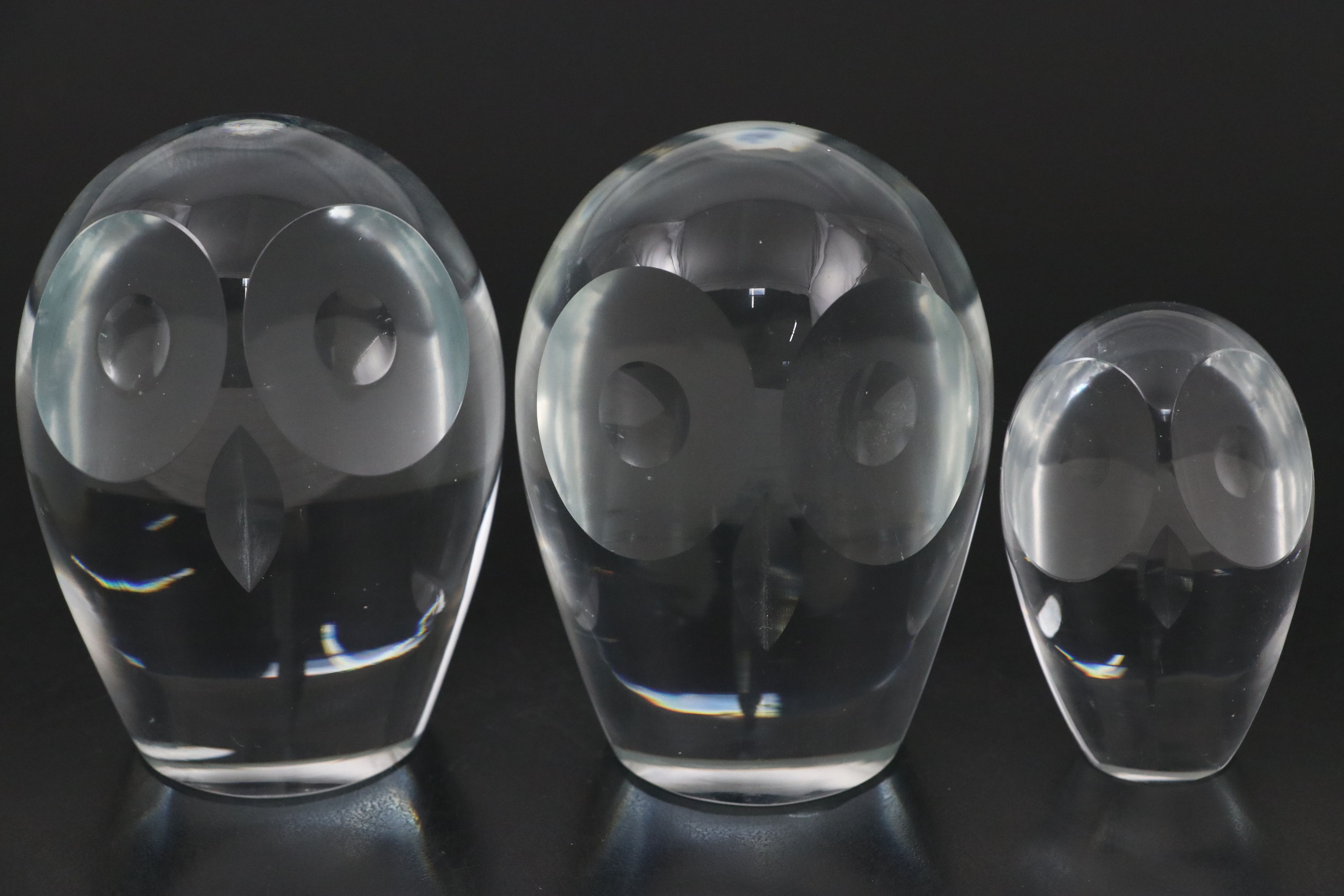Czech Crystal Owl Paperweights