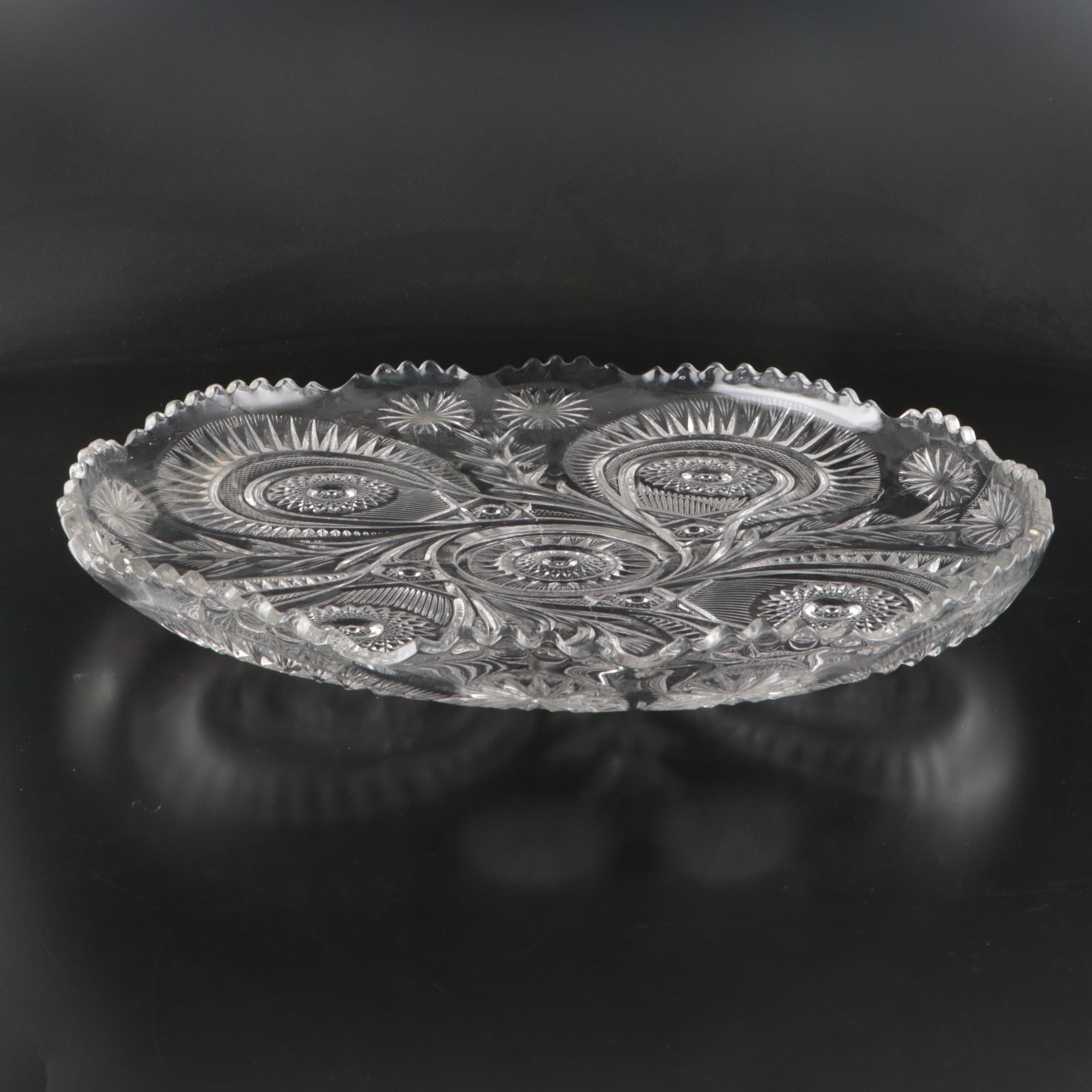 US Glass EAPG Slewed Horseshoe Round Tray, 1908–1920