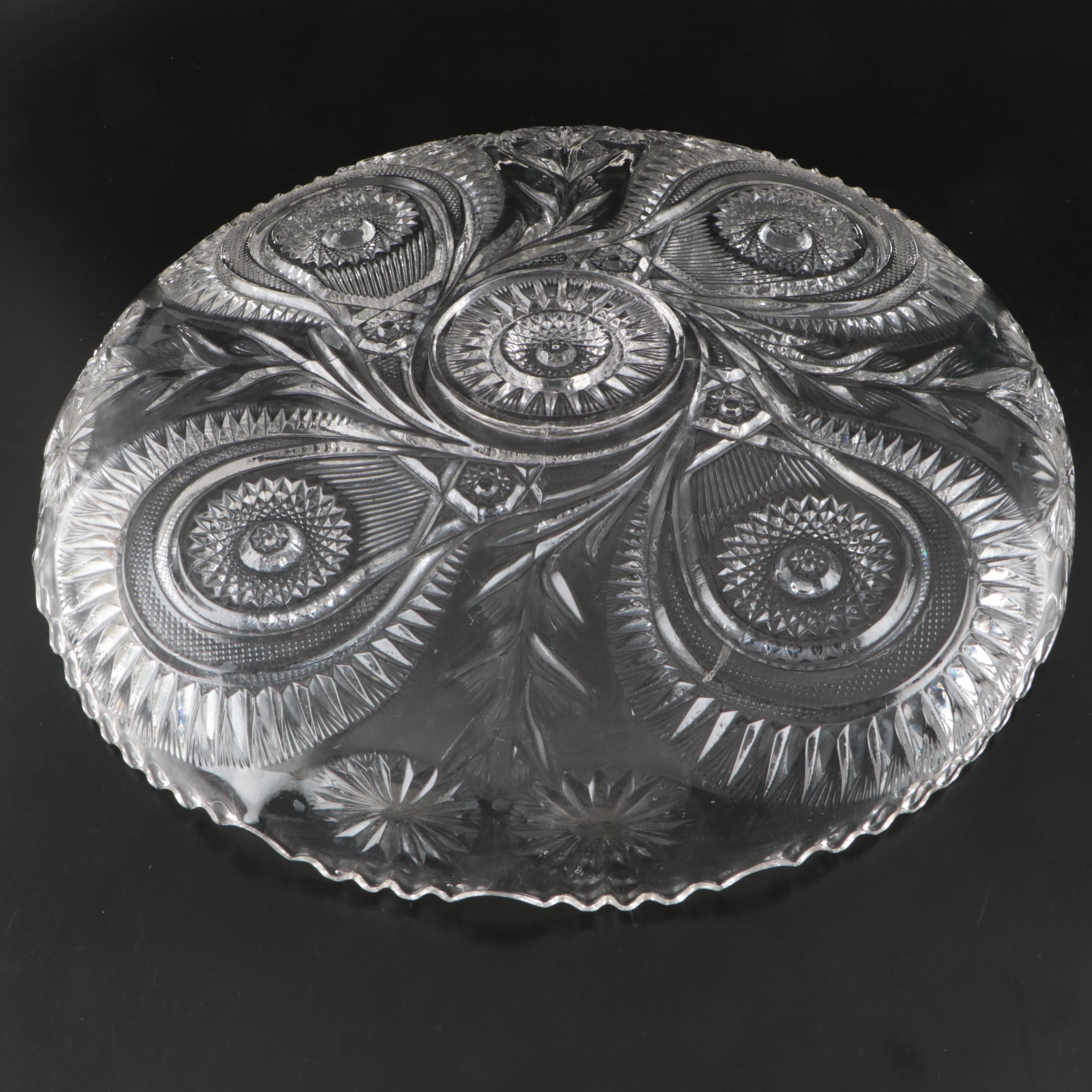 US Glass EAPG Slewed Horseshoe Round Tray, 1908–1920