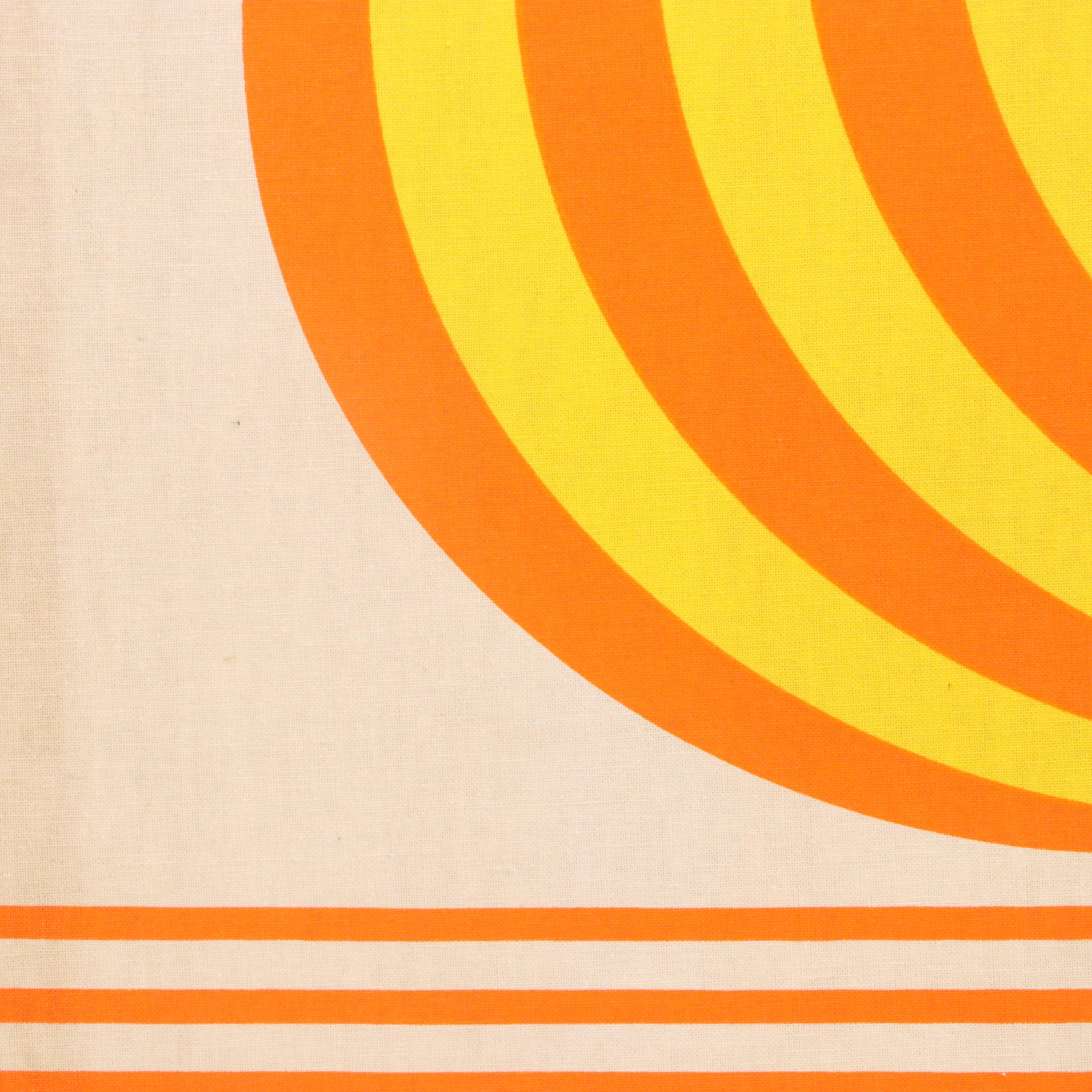 Retro Style Op Art Stretched Textile Panel with Stripes, Late 20th Century