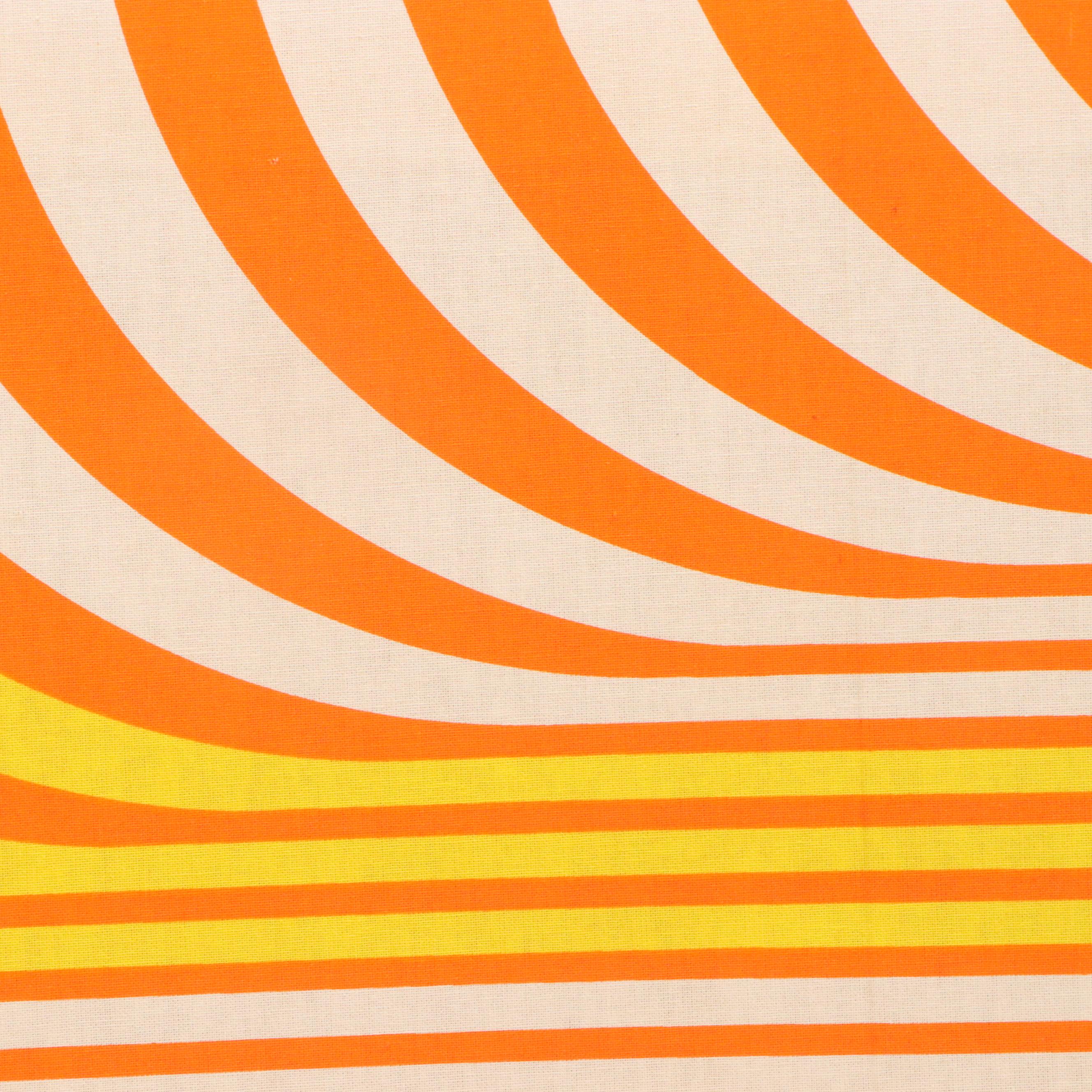 Retro Style Op Art Stretched Textile Panel with Stripes, Late 20th Century