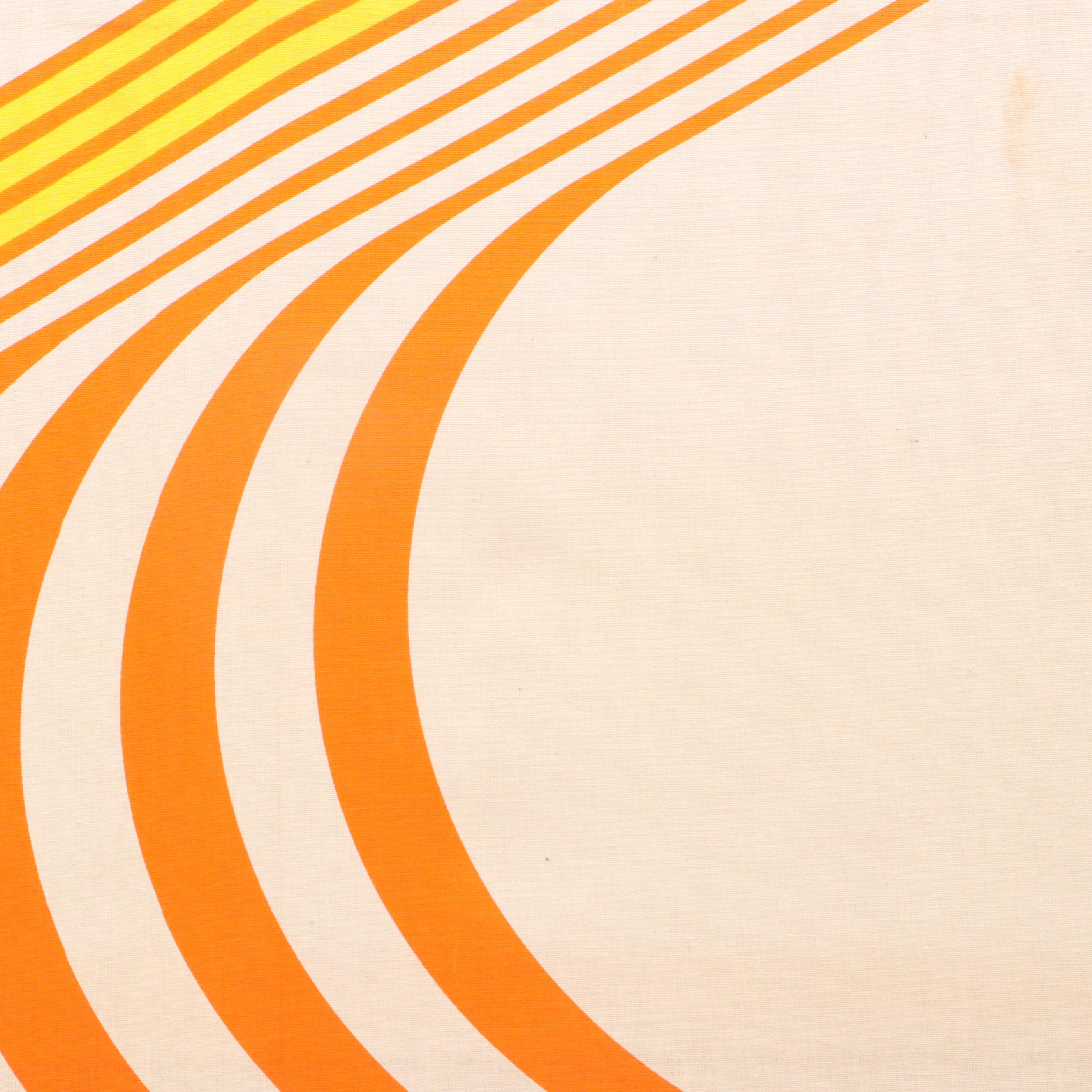 Retro Style Op Art Stretched Textile Panel with Stripes, Late 20th Century