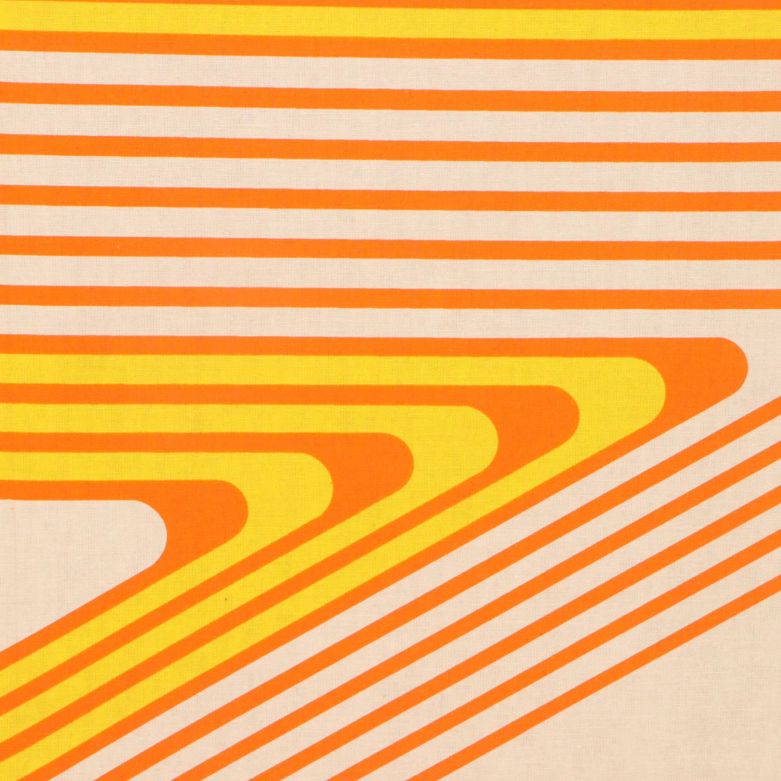 Retro Style Op Art Stretched Textile Panel with Stripes, Late 20th Century