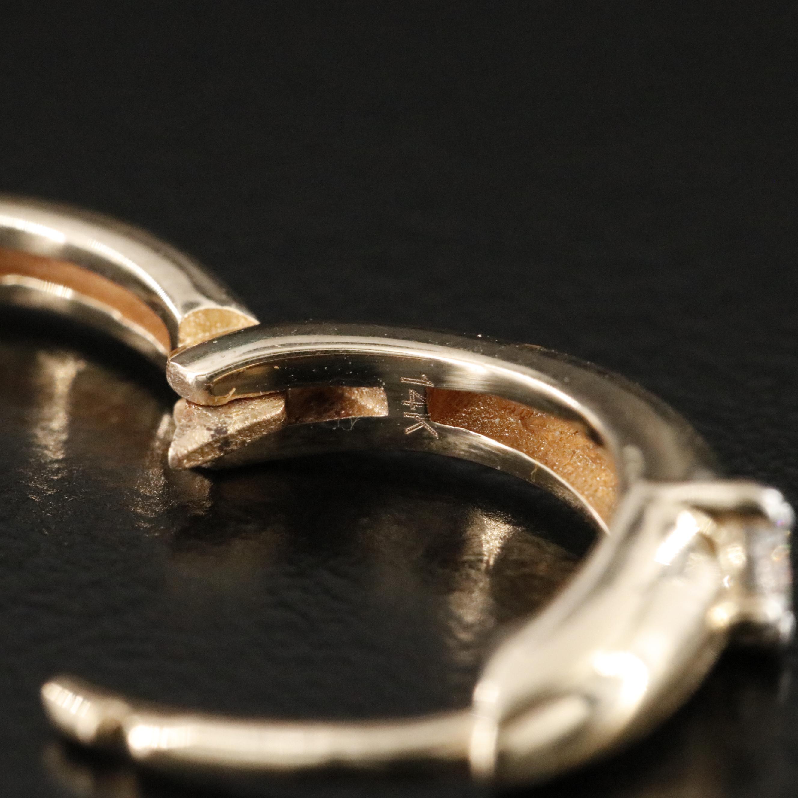 14K 0.13 CTW Diamond Huggie Hoop Earrings