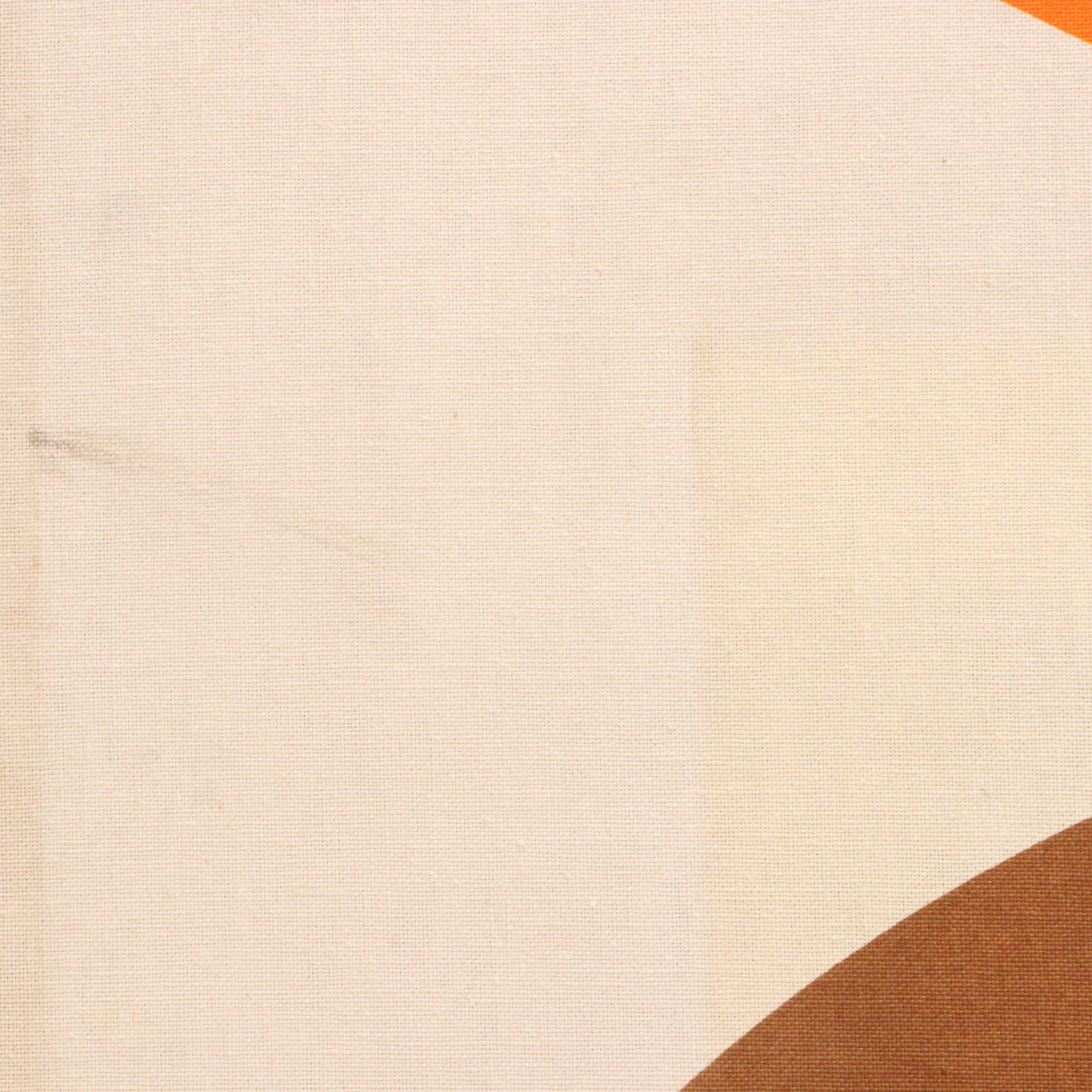 Retro Style Stretched Textile Panel with Striped Curve