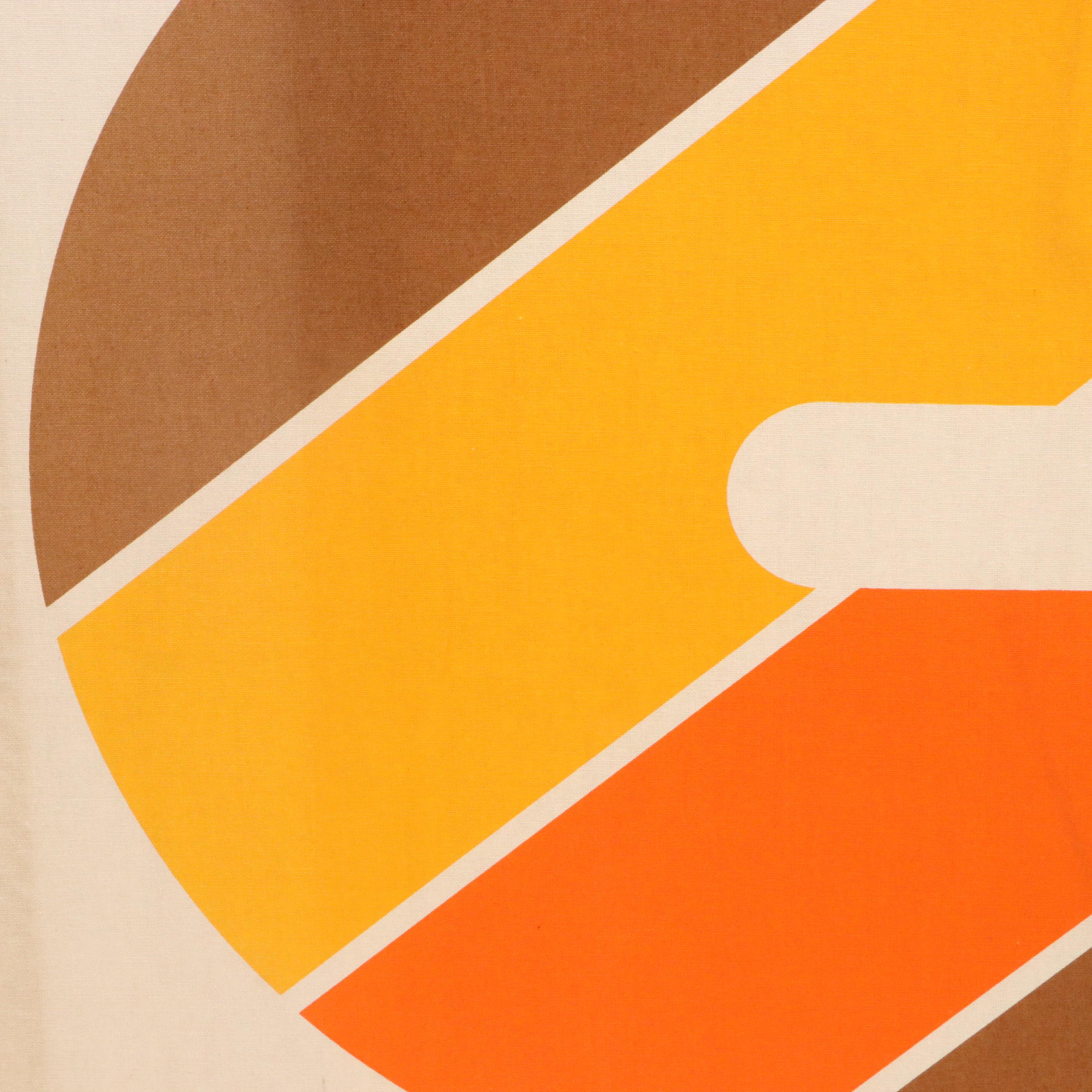 Retro Style Stretched Textile Panel with Striped Curve