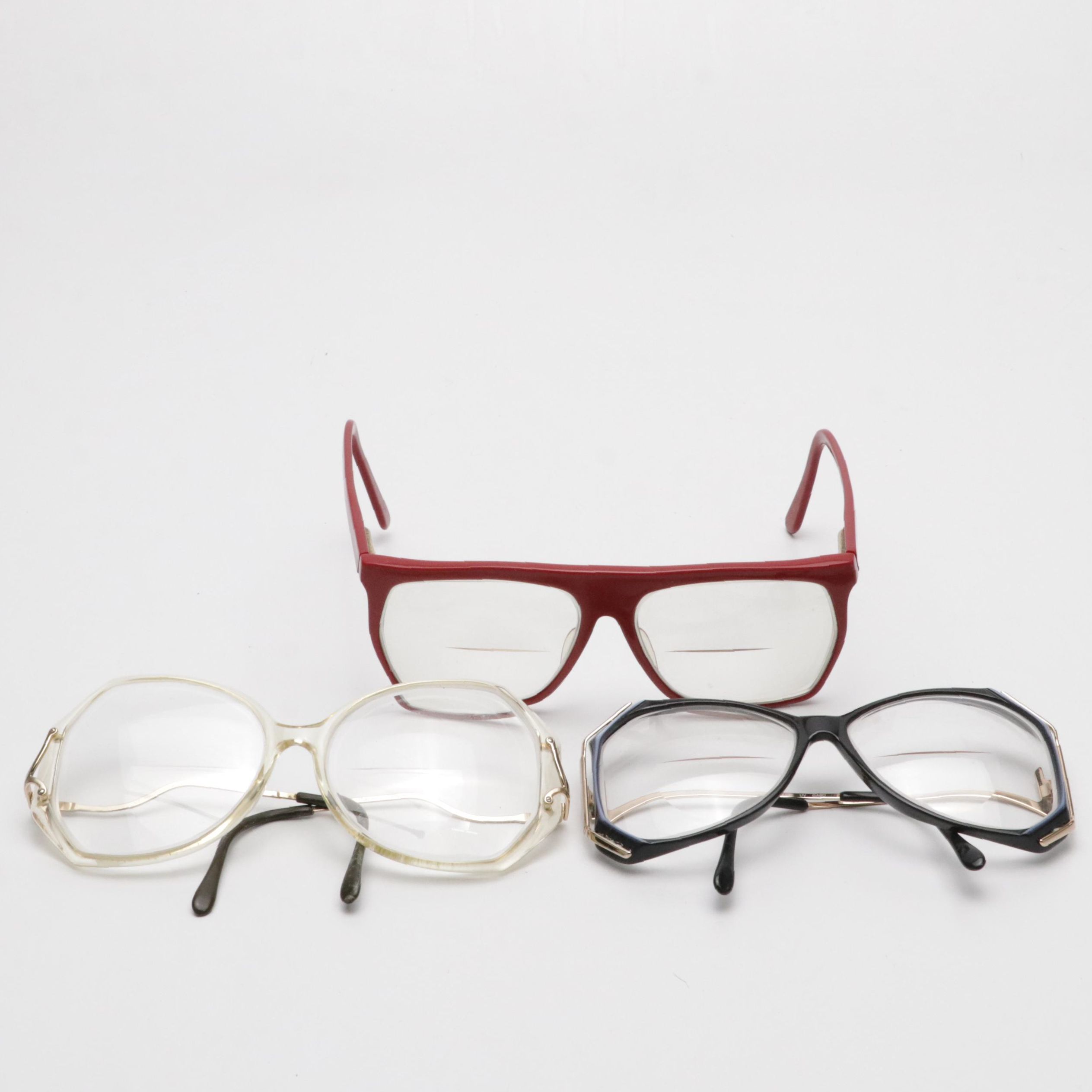Luxotica Vintage Oversized Avant Garde Bifocal Eyeglasses