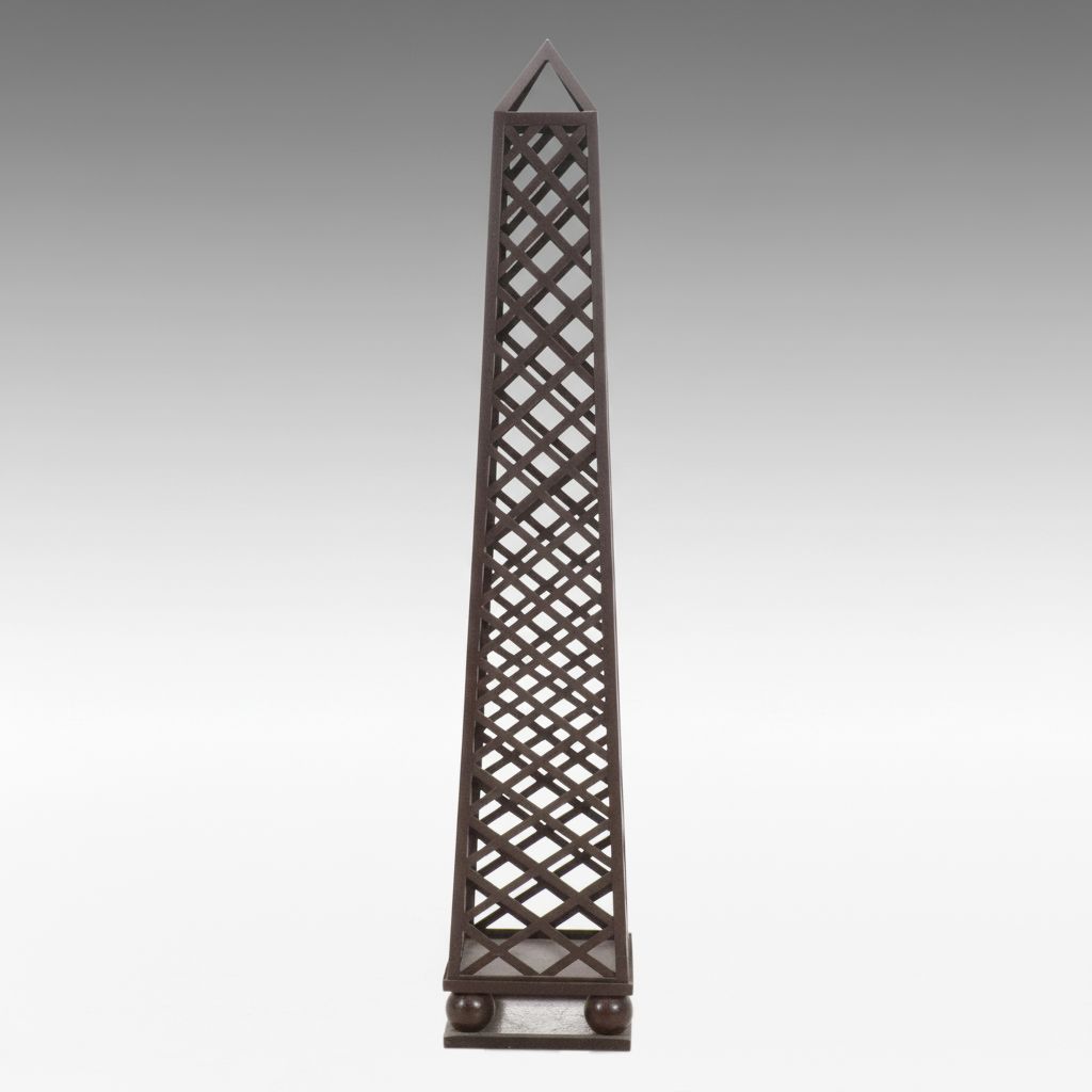 80" Lattice Woven Metal Obelisk Garden Decor