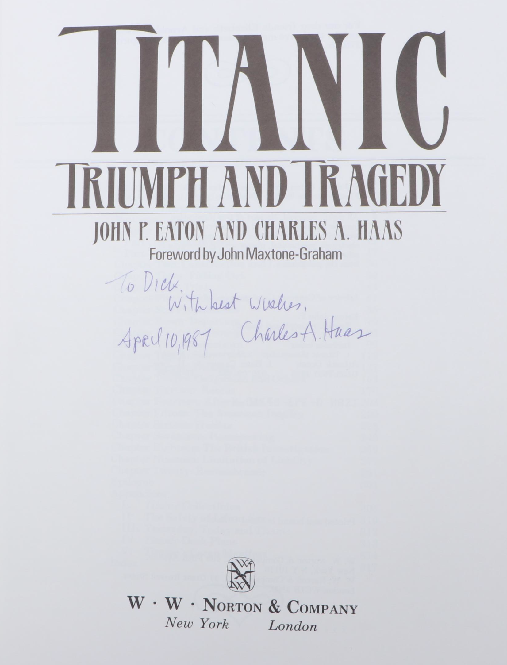 First Edition "Titanic: Triumph and Tragedy" Multiple Survivors Signed