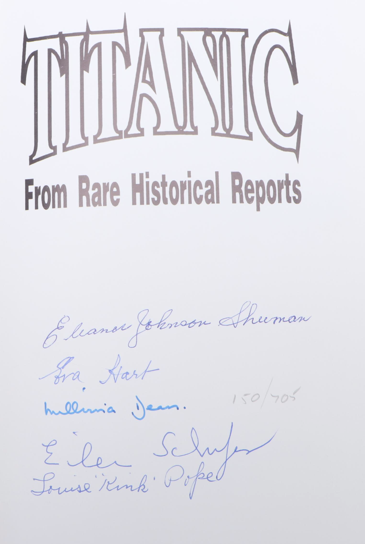 First Edition "Titanic: Triumph and Tragedy" Multiple Survivors Signed