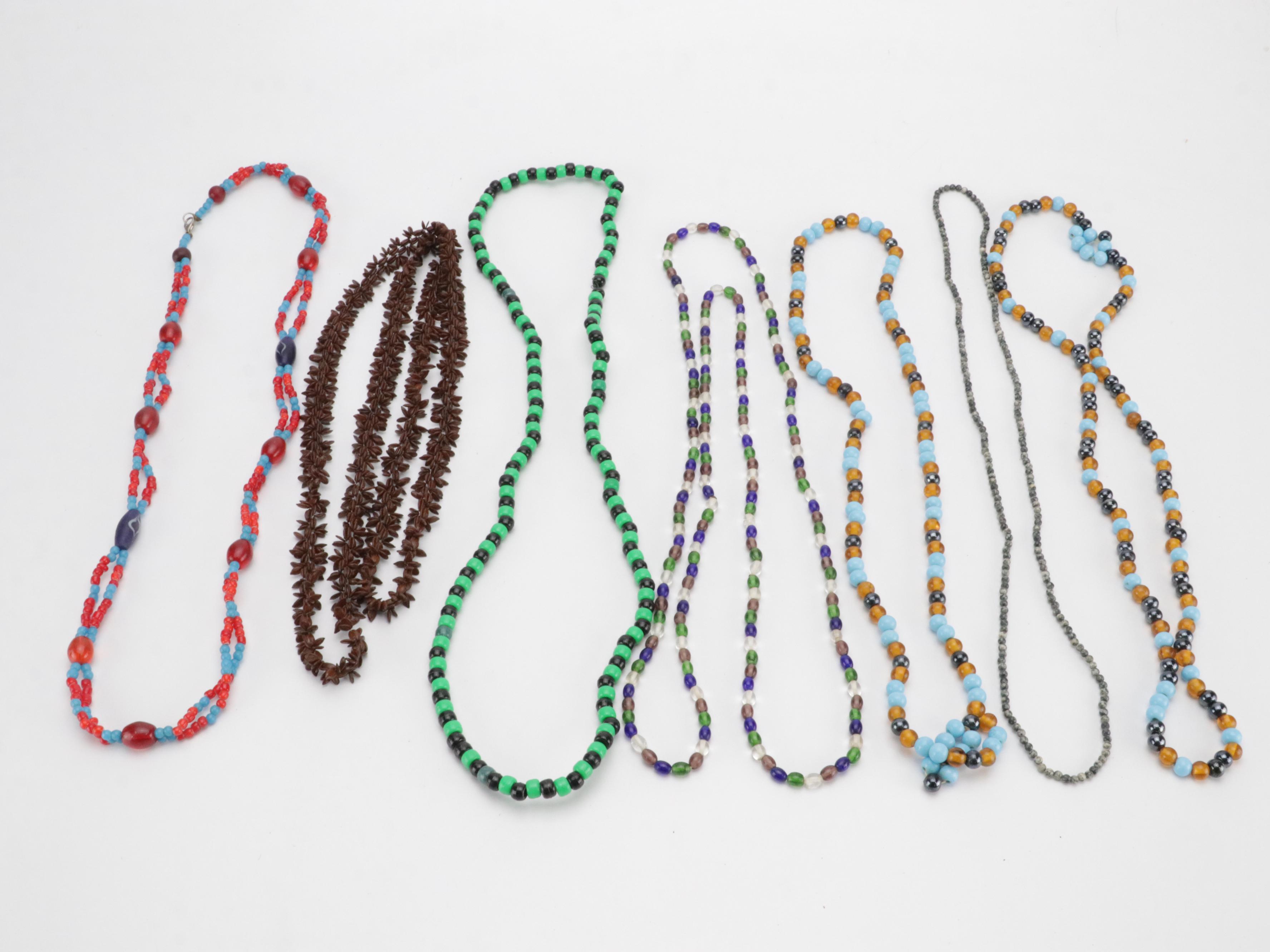 Assorted Long Multicolored Beaded Necklaces