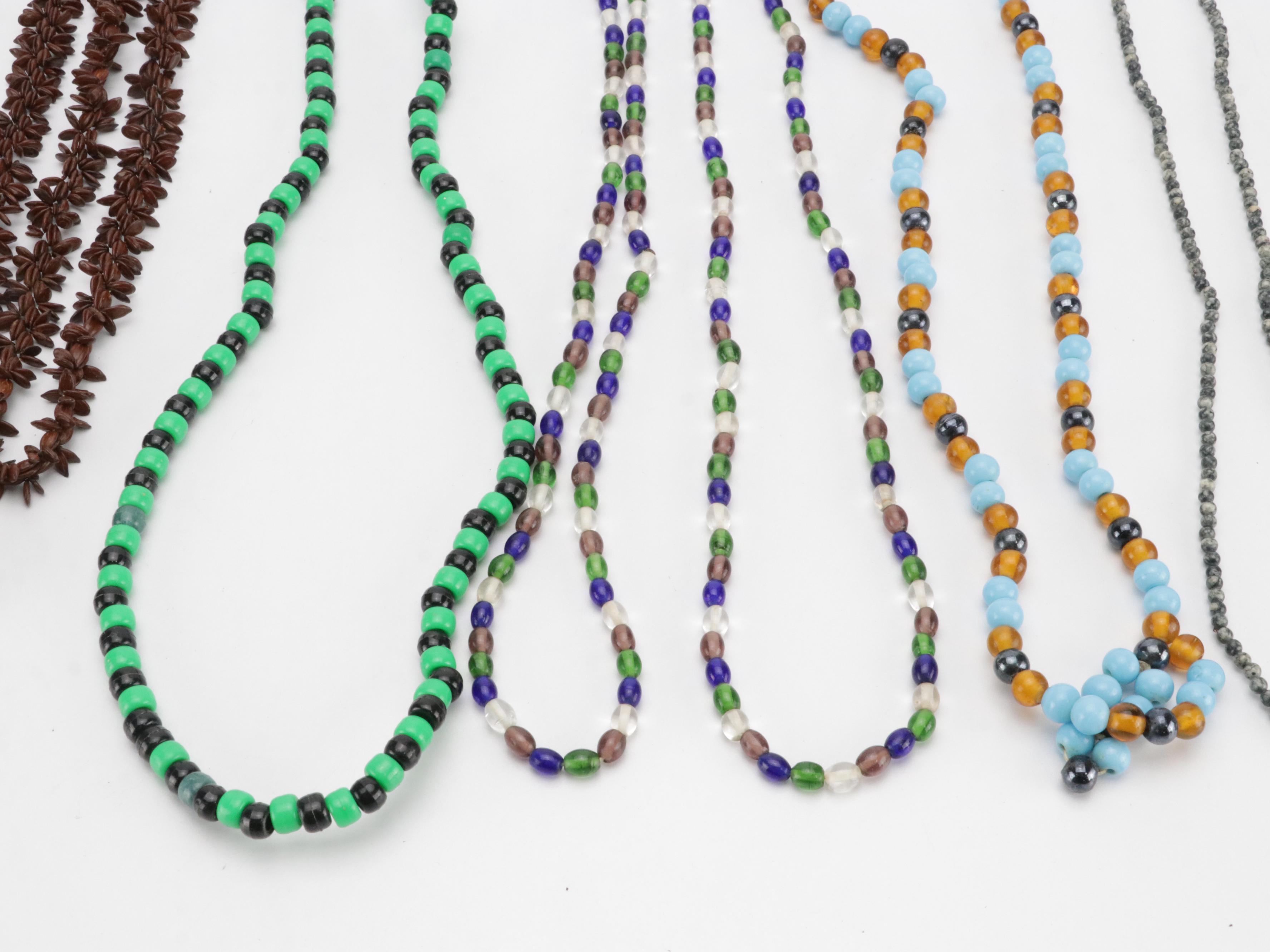 Assorted Long Multicolored Beaded Necklaces