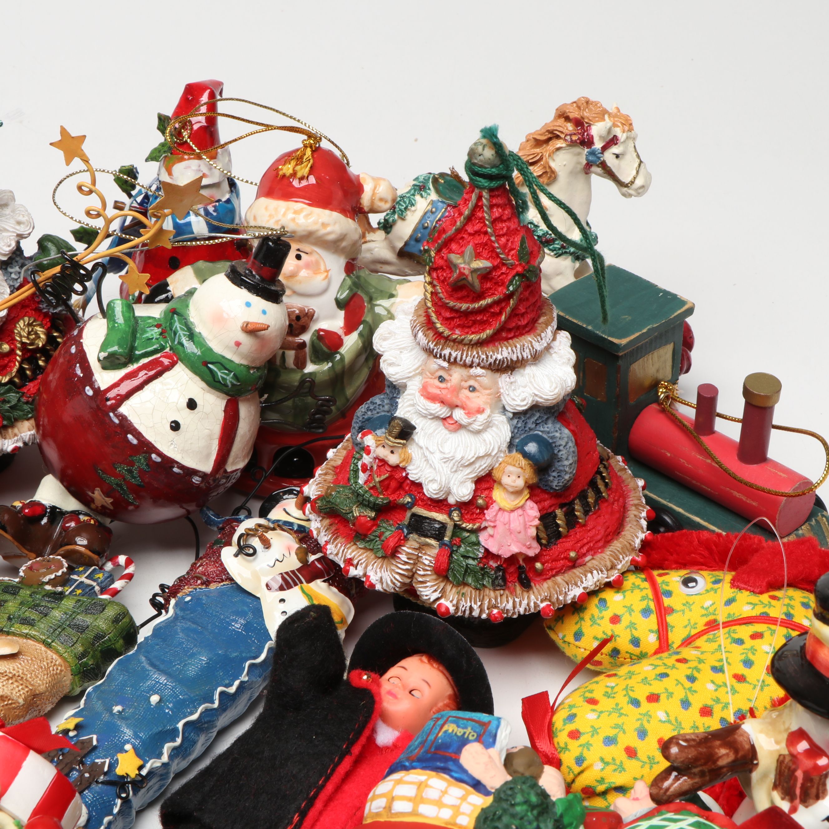 12 Days of Christmas Ceramic Wind Chimes with Vintage Christmas Ornaments