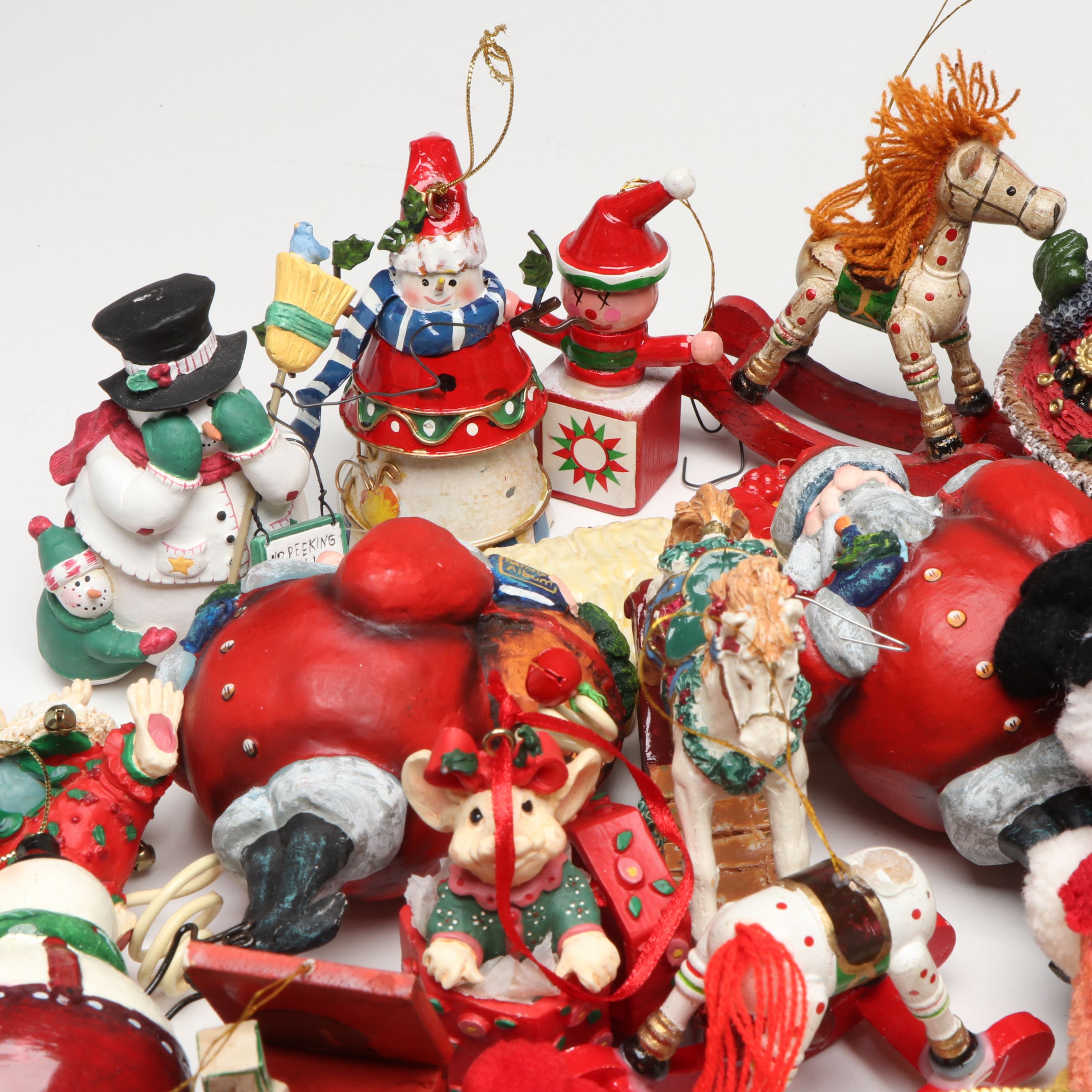 12 Days of Christmas Ceramic Wind Chimes with Vintage Christmas Ornaments