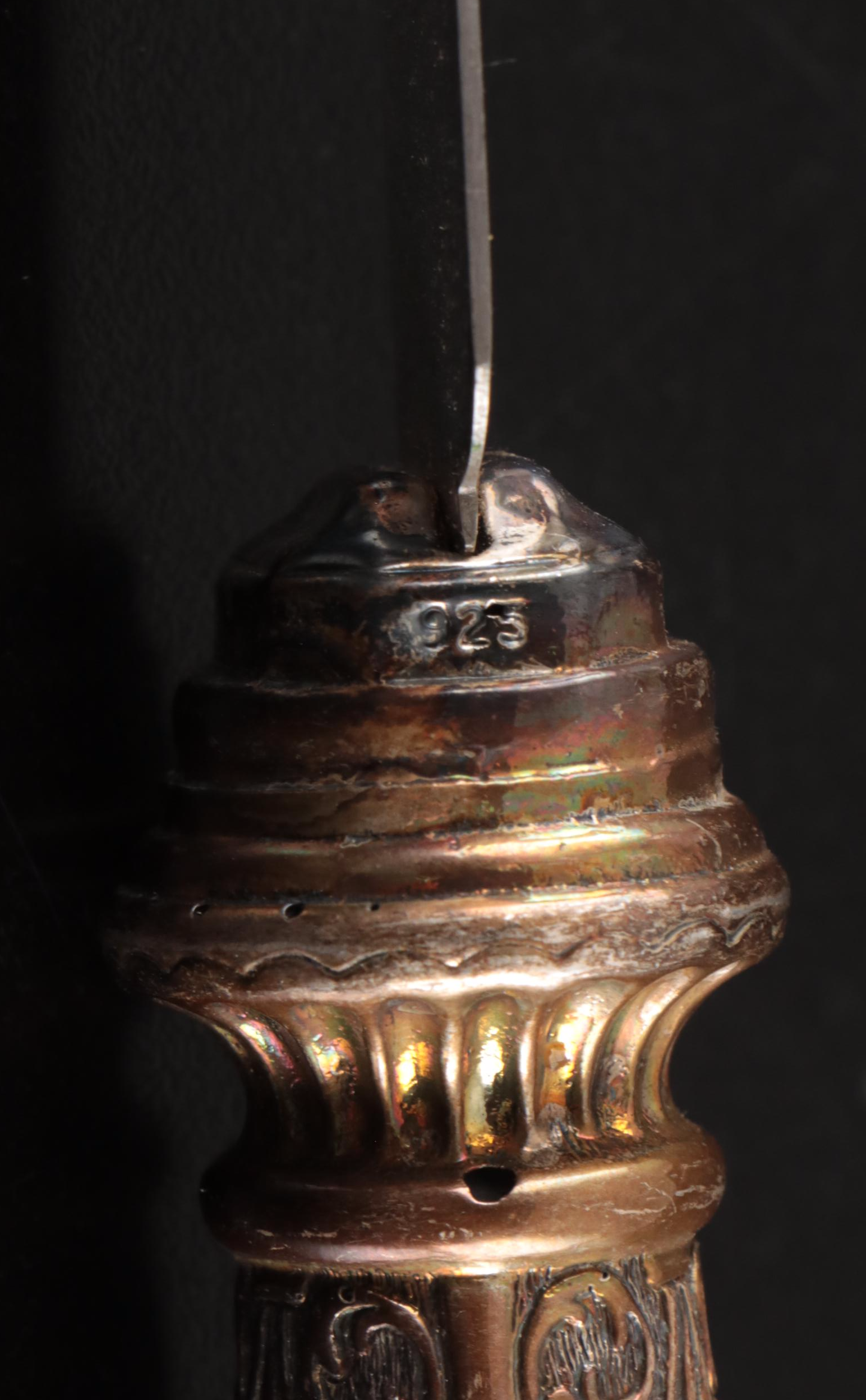 Judaica Sterling Silver Handled Challah Bread Stainless Steel Knife