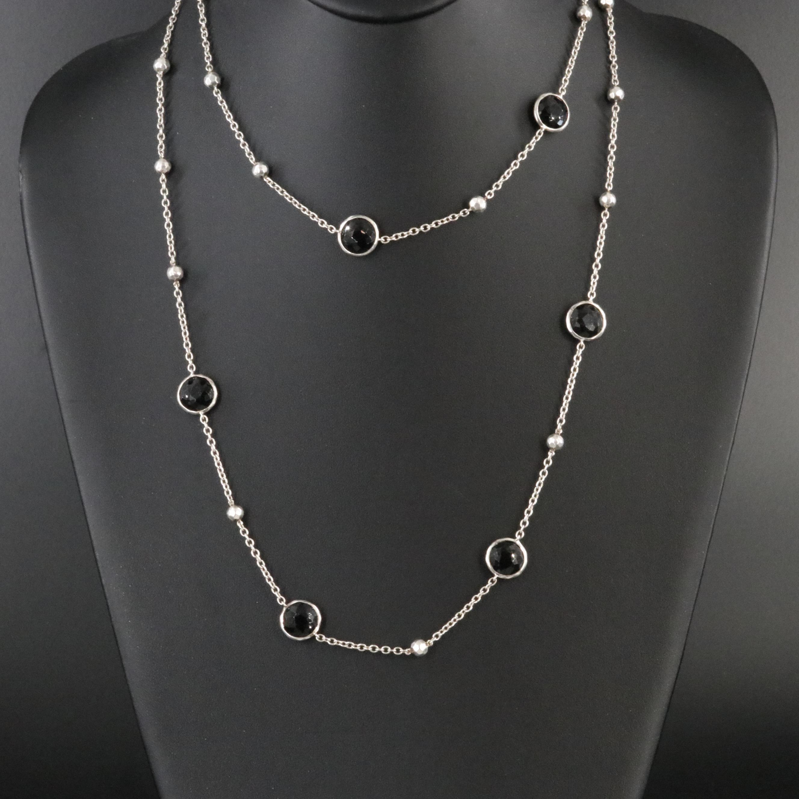 Ippolita "Rock Candy" Sterling Black Onyx Station Necklace