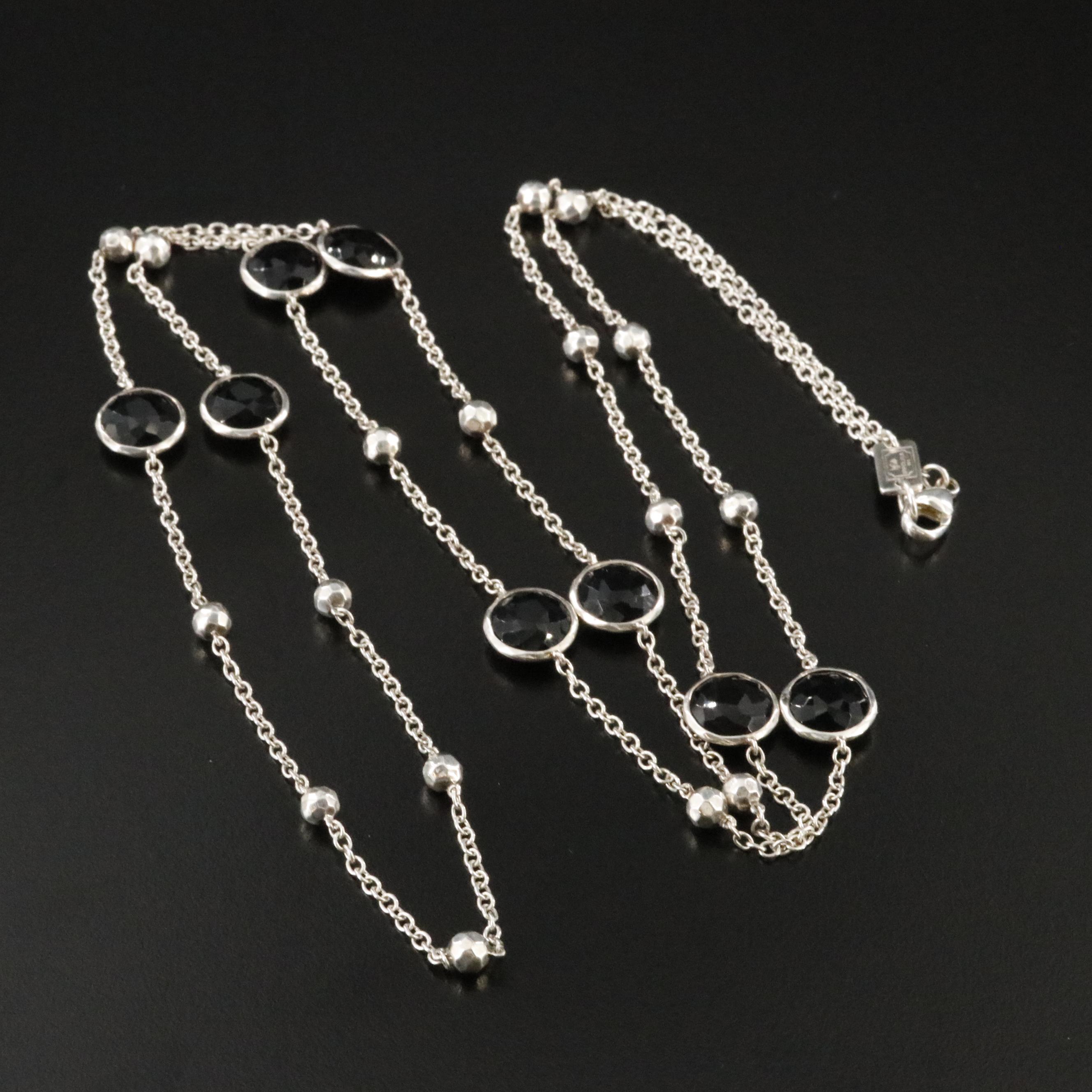 Ippolita "Rock Candy" Sterling Black Onyx Station Necklace