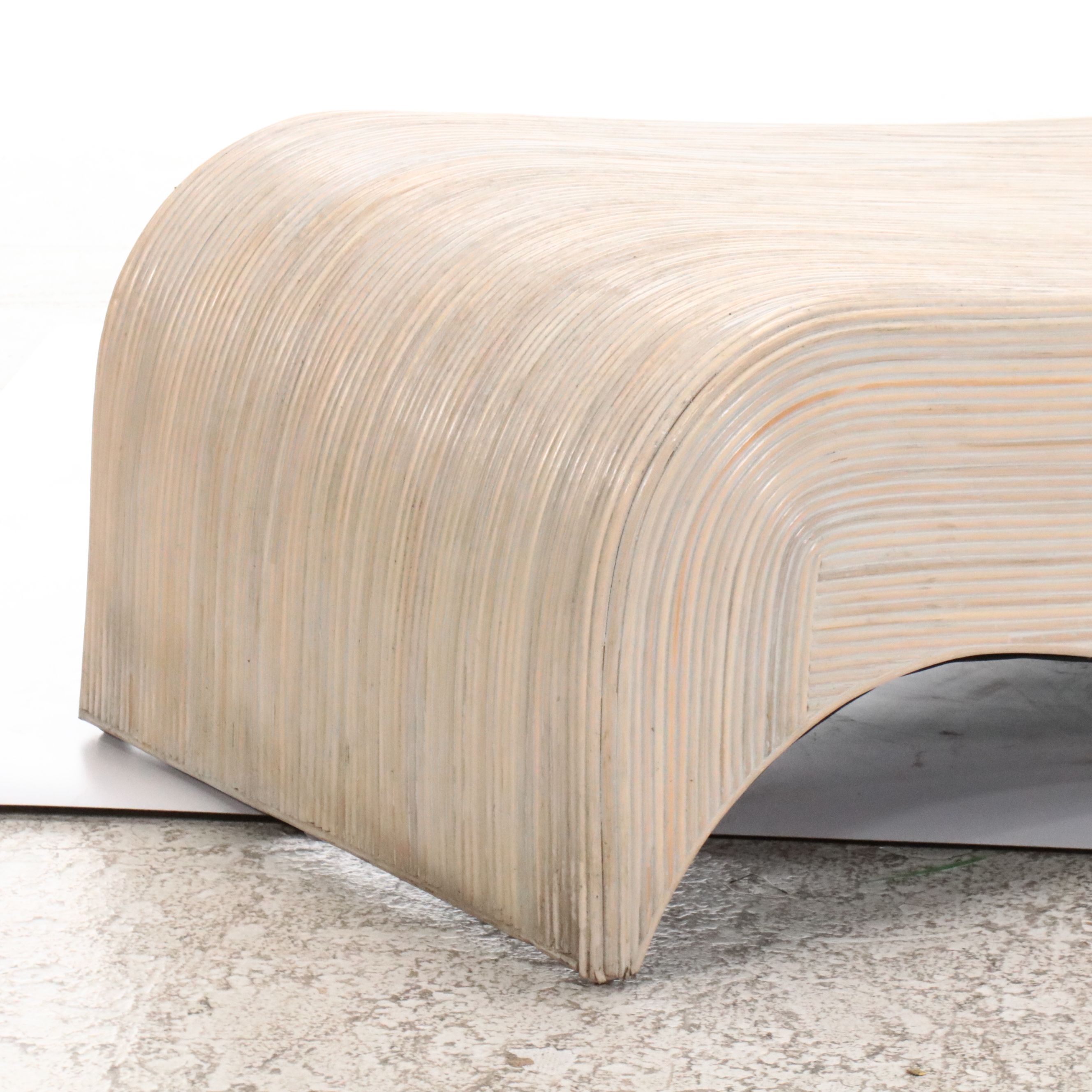 Modern Sculptural Split Reed Chaise Lounge