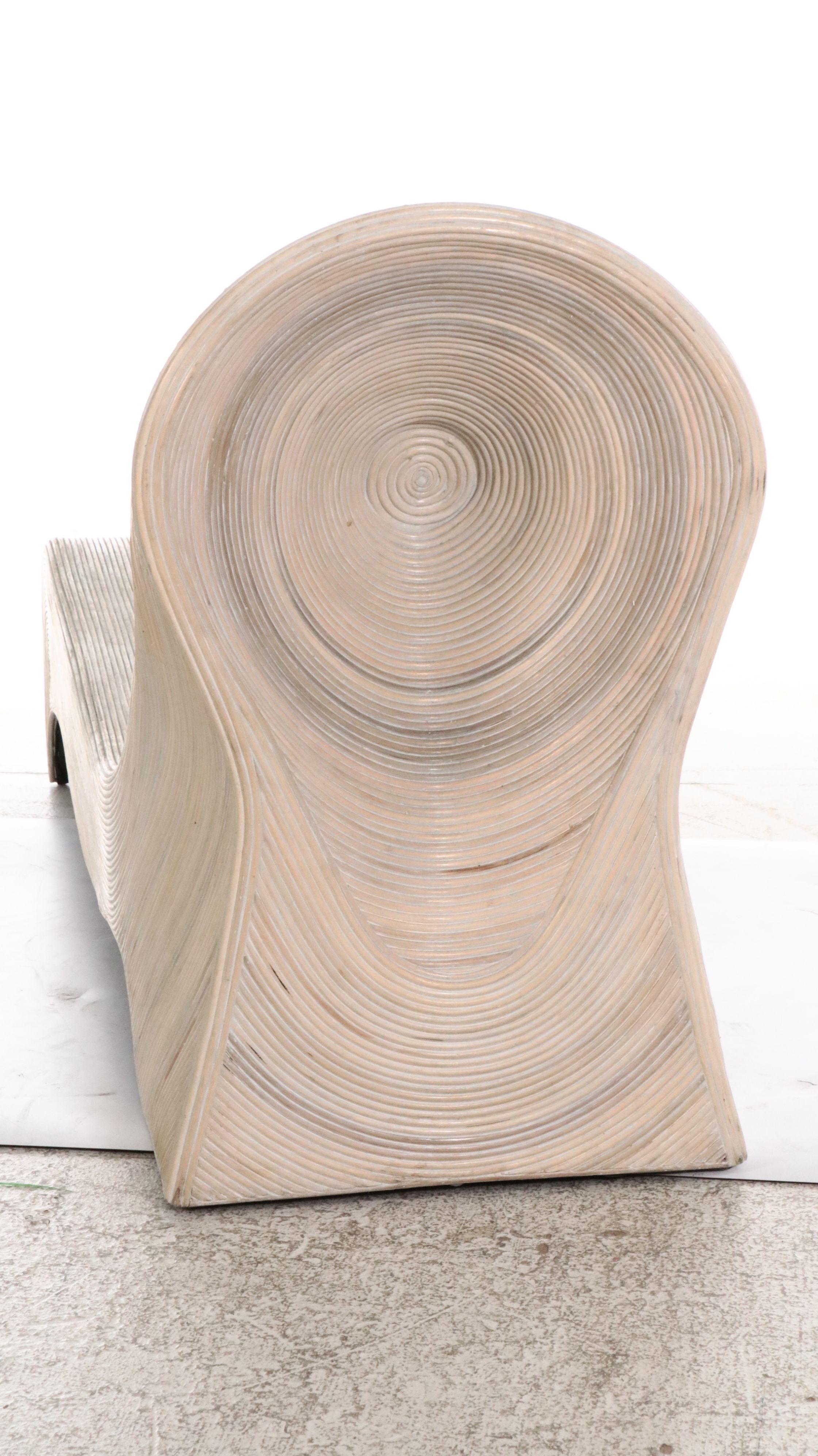 Modern Sculptural Split Reed Chaise Lounge