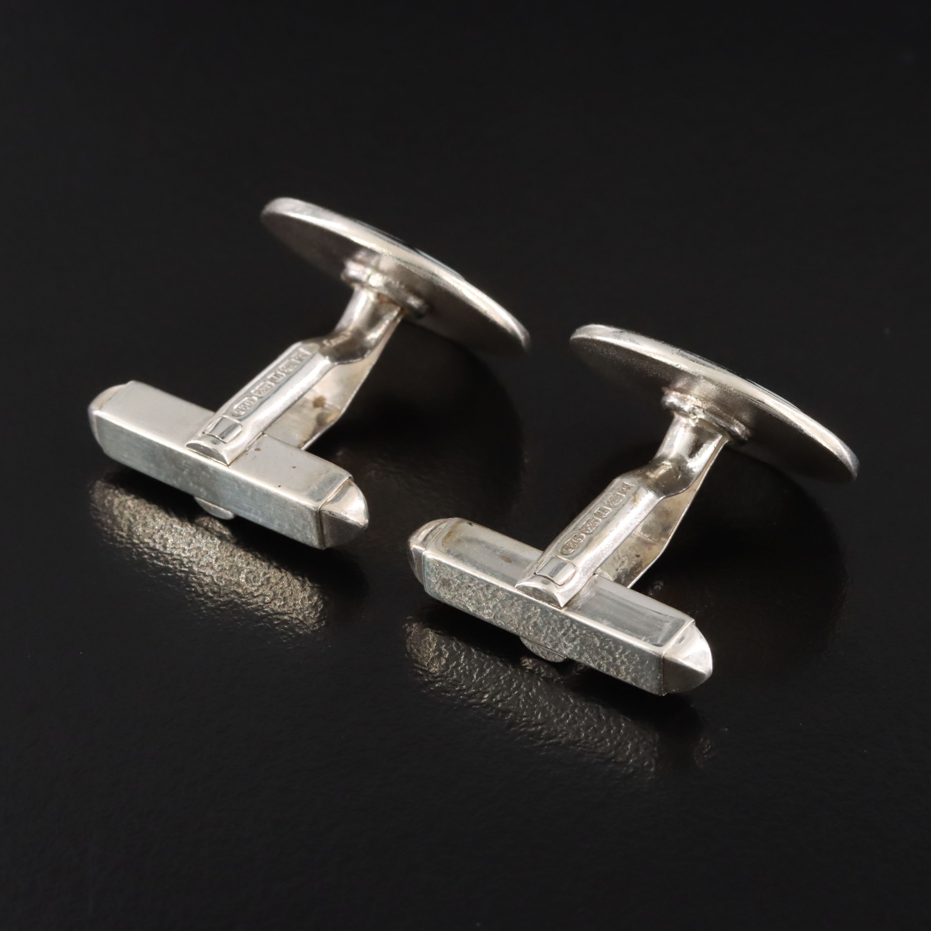 Deakin & Francis Sterling Enamel Checkerboard Cufflinks