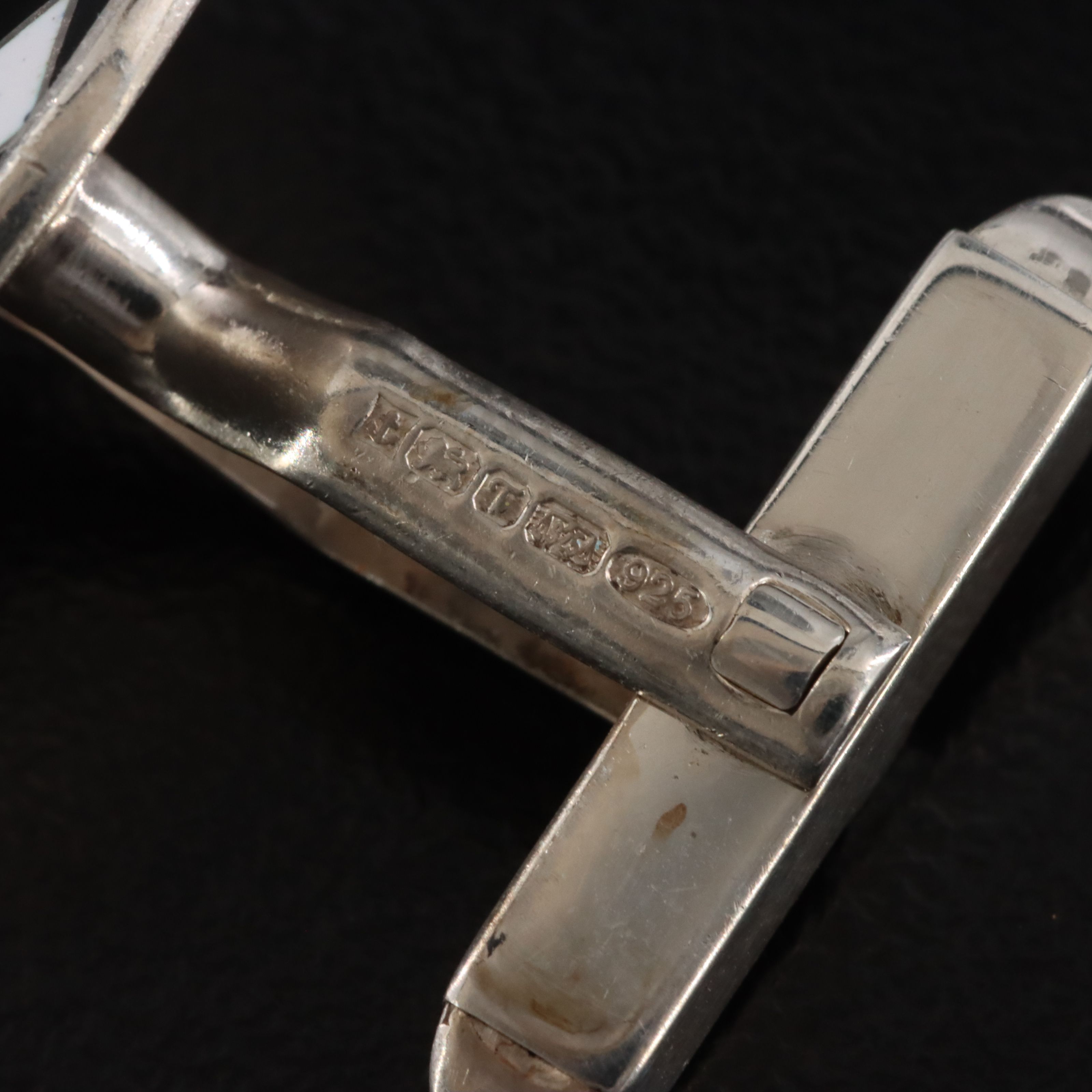 Deakin & Francis Sterling Enamel Checkerboard Cufflinks