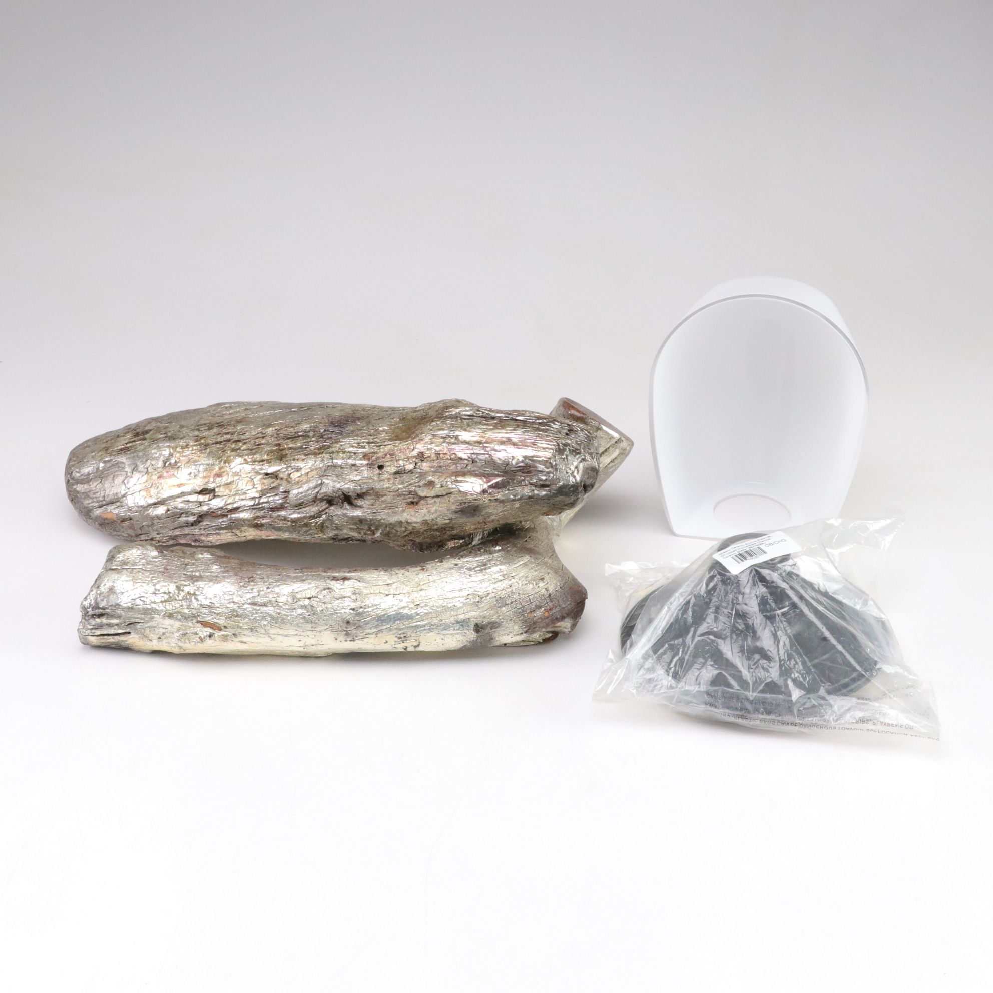 Domed Wall Light with Silver-Gilt Painted Logs