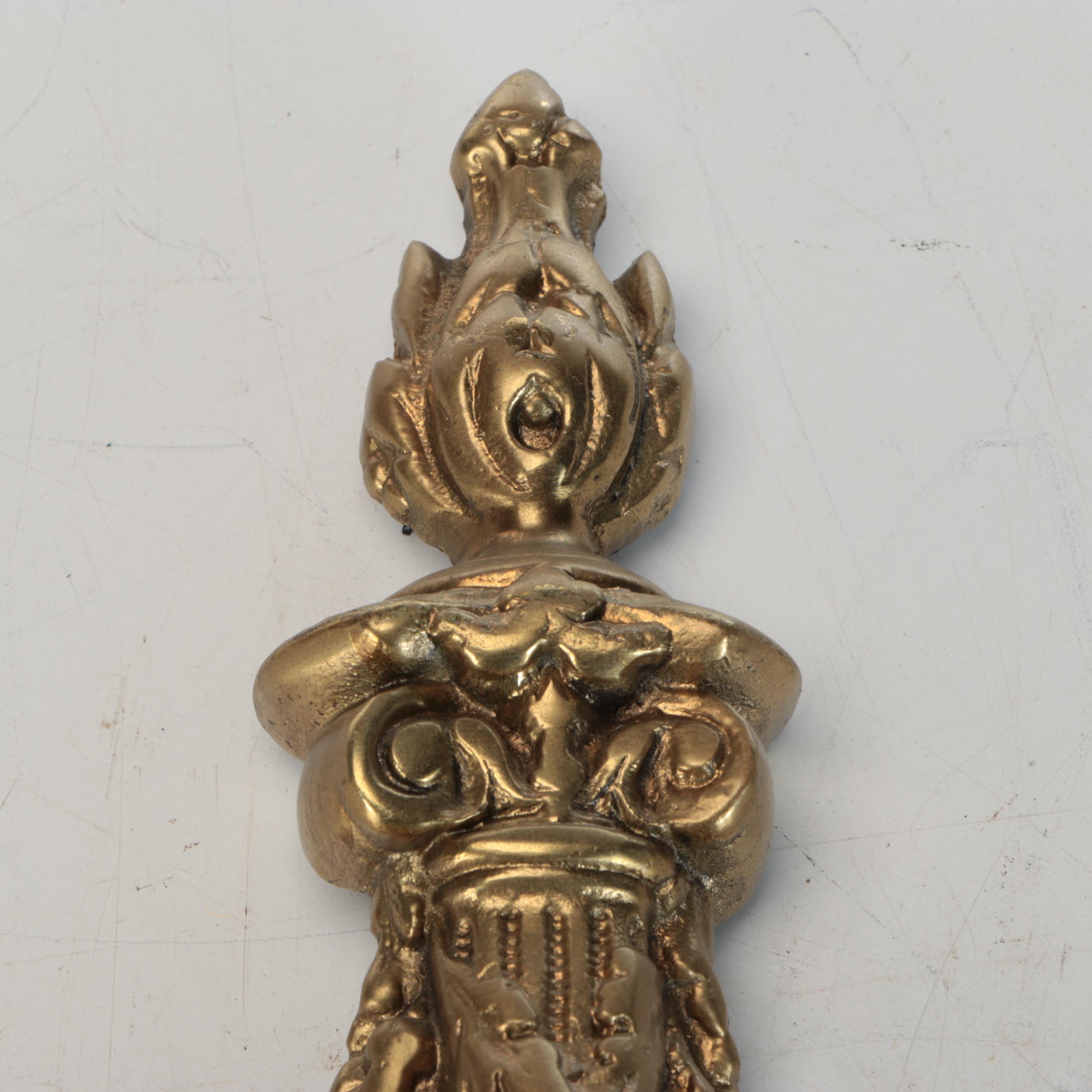 French Style Brass Finish Andirons