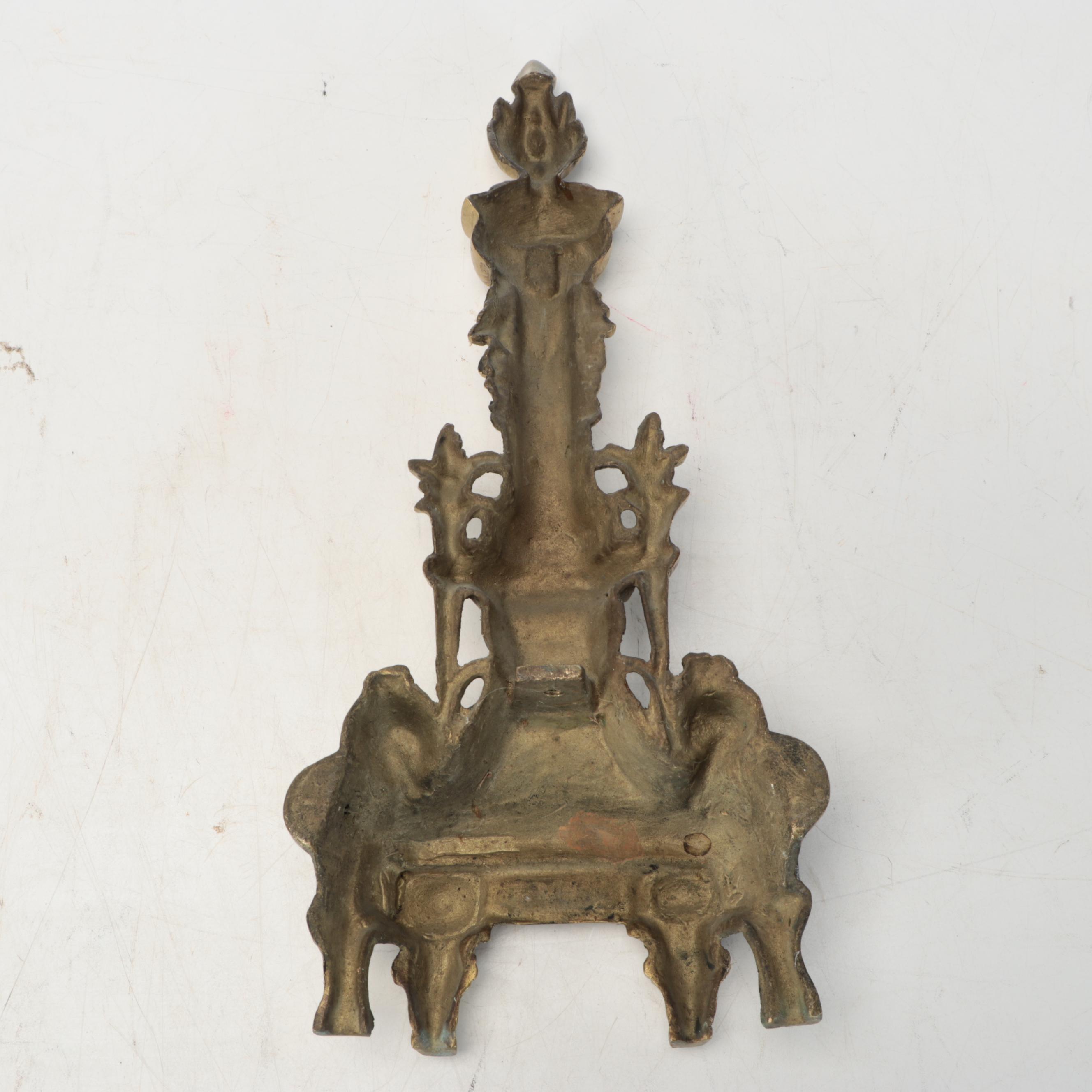 French Style Brass Finish Andirons