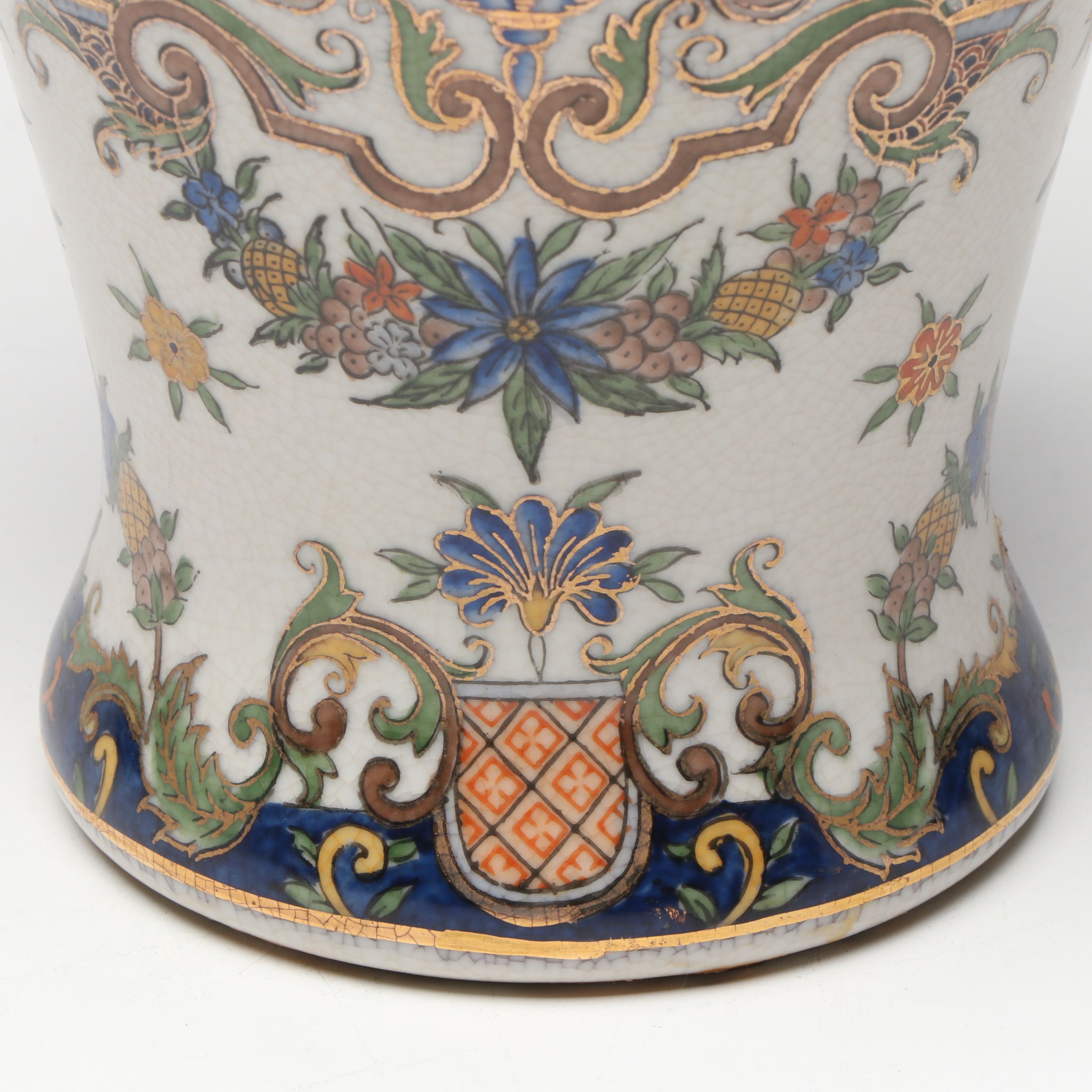 Chinoiserie Hand-Painted Floral Porcelain Vase