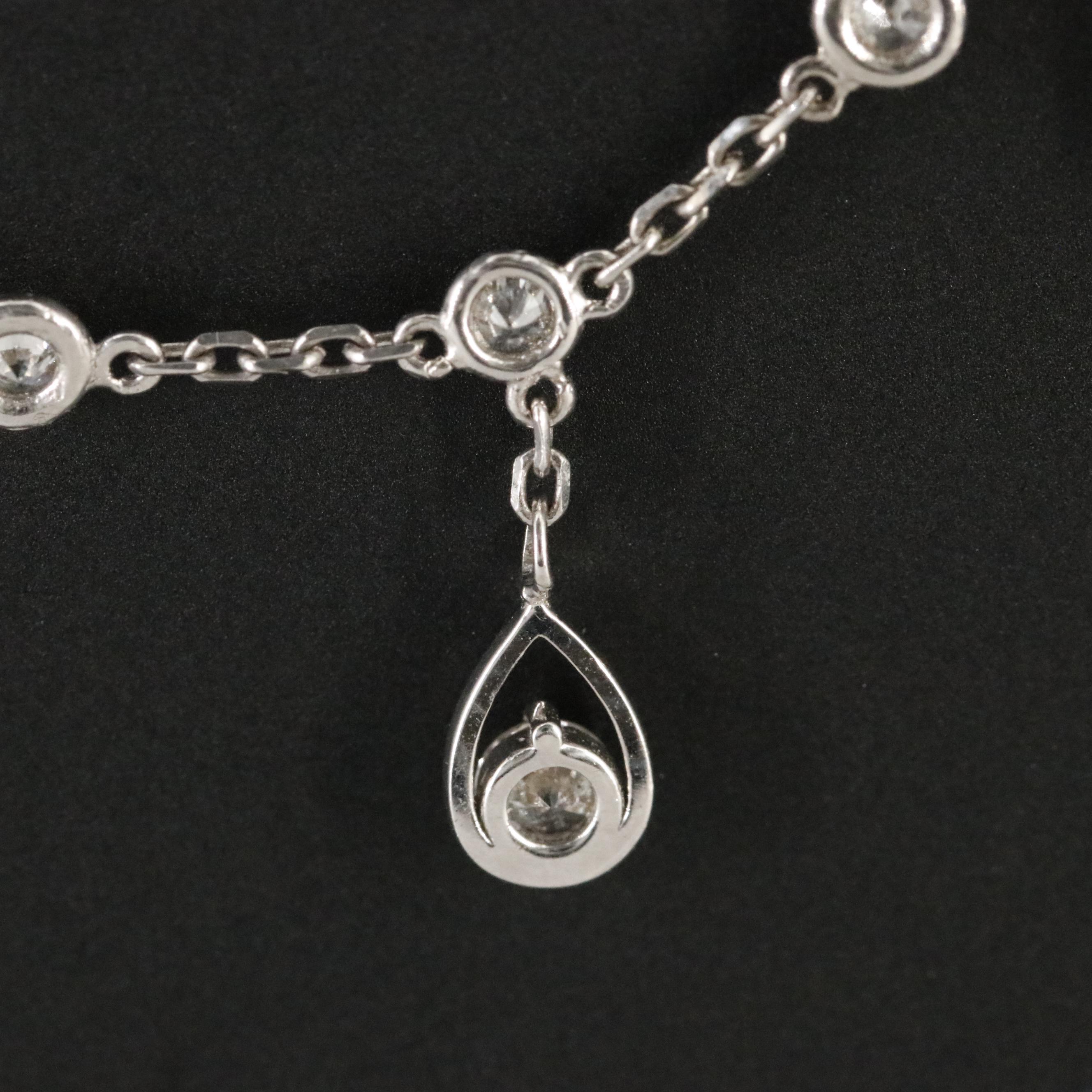 14K 0.93 CTW Diamond Teardrop Station Necklace