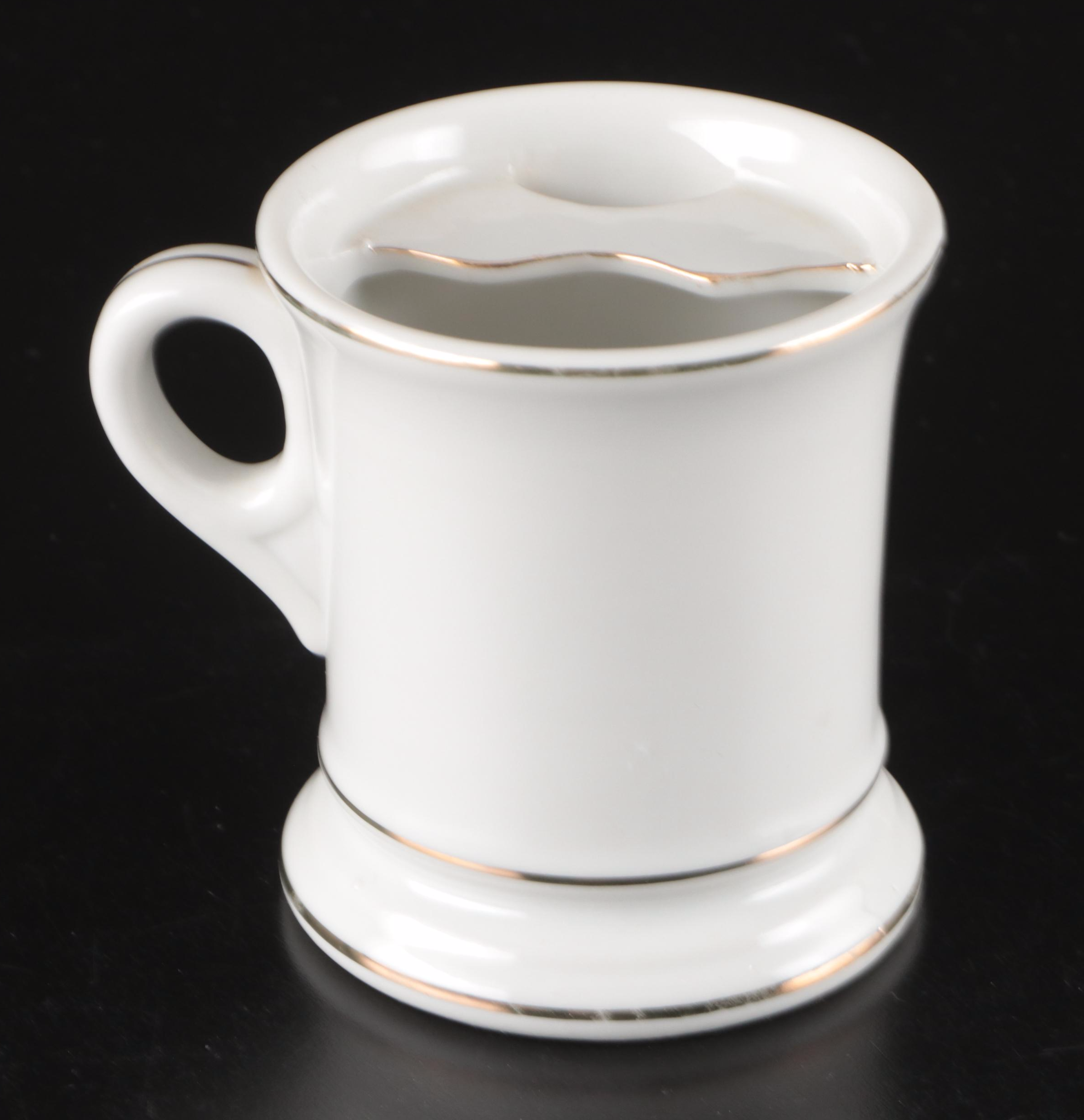 Albright Rubberset Celluloid Shaving Brush and Porcelain Shaving Mug