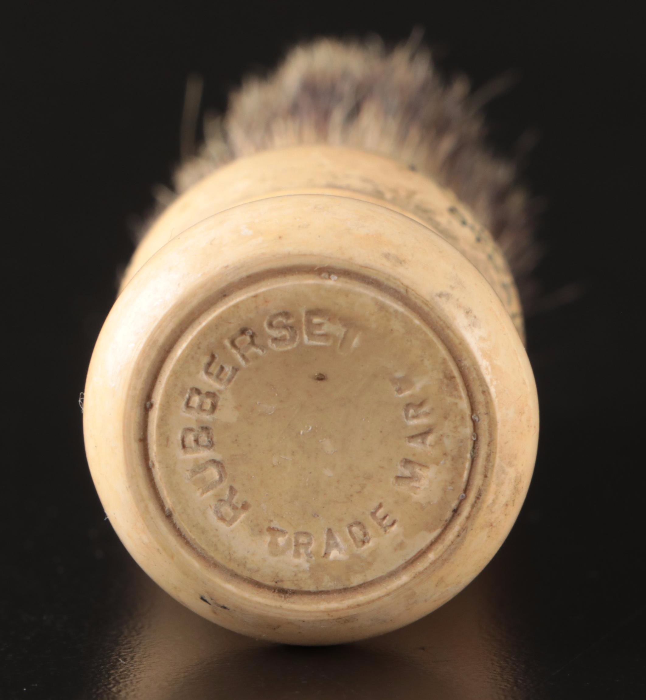 Albright Rubberset Celluloid Shaving Brush and Porcelain Shaving Mug