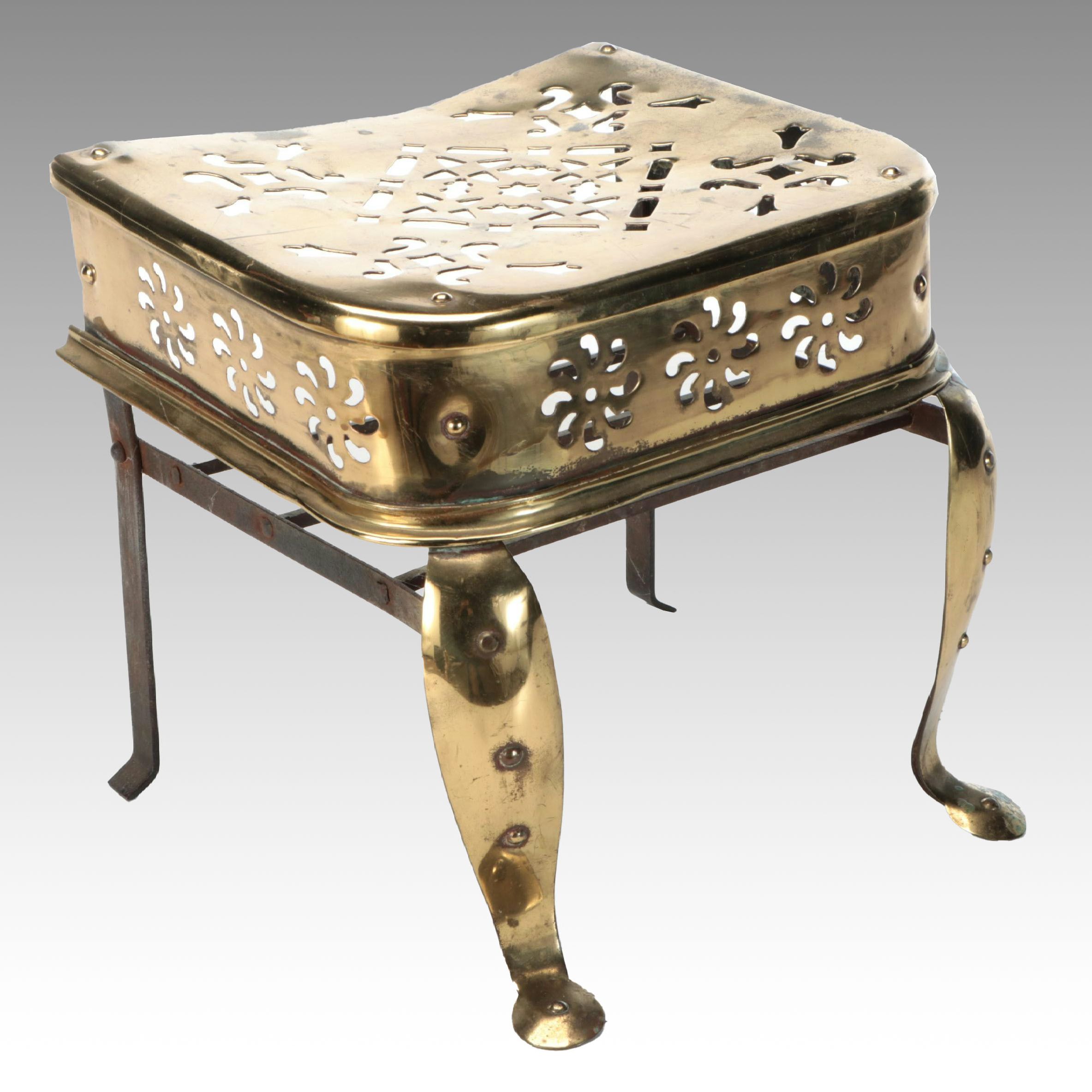 Pierced Brass Fireplace Trivet