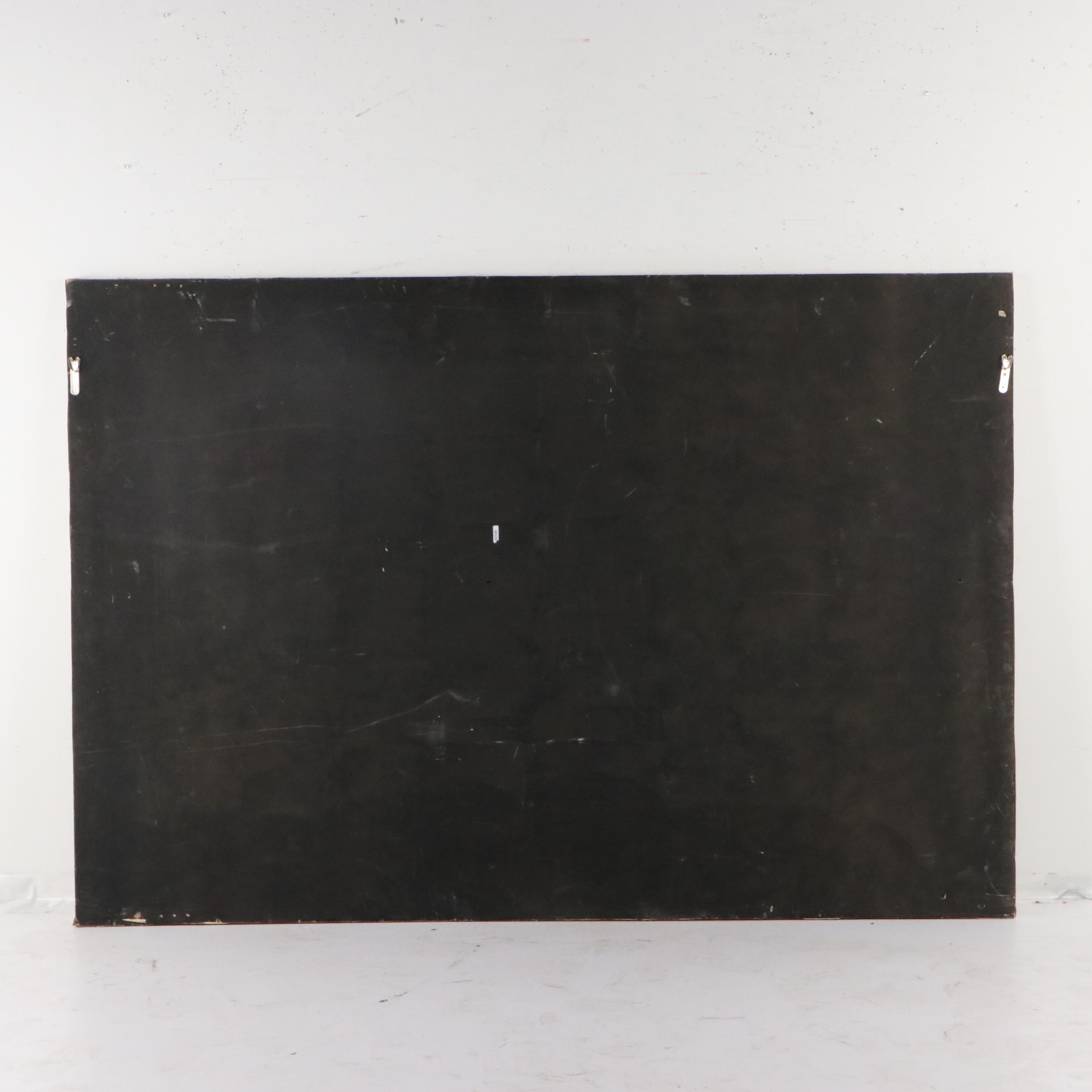 Monumental Abstract Acrylic Painting in Brown and Blue