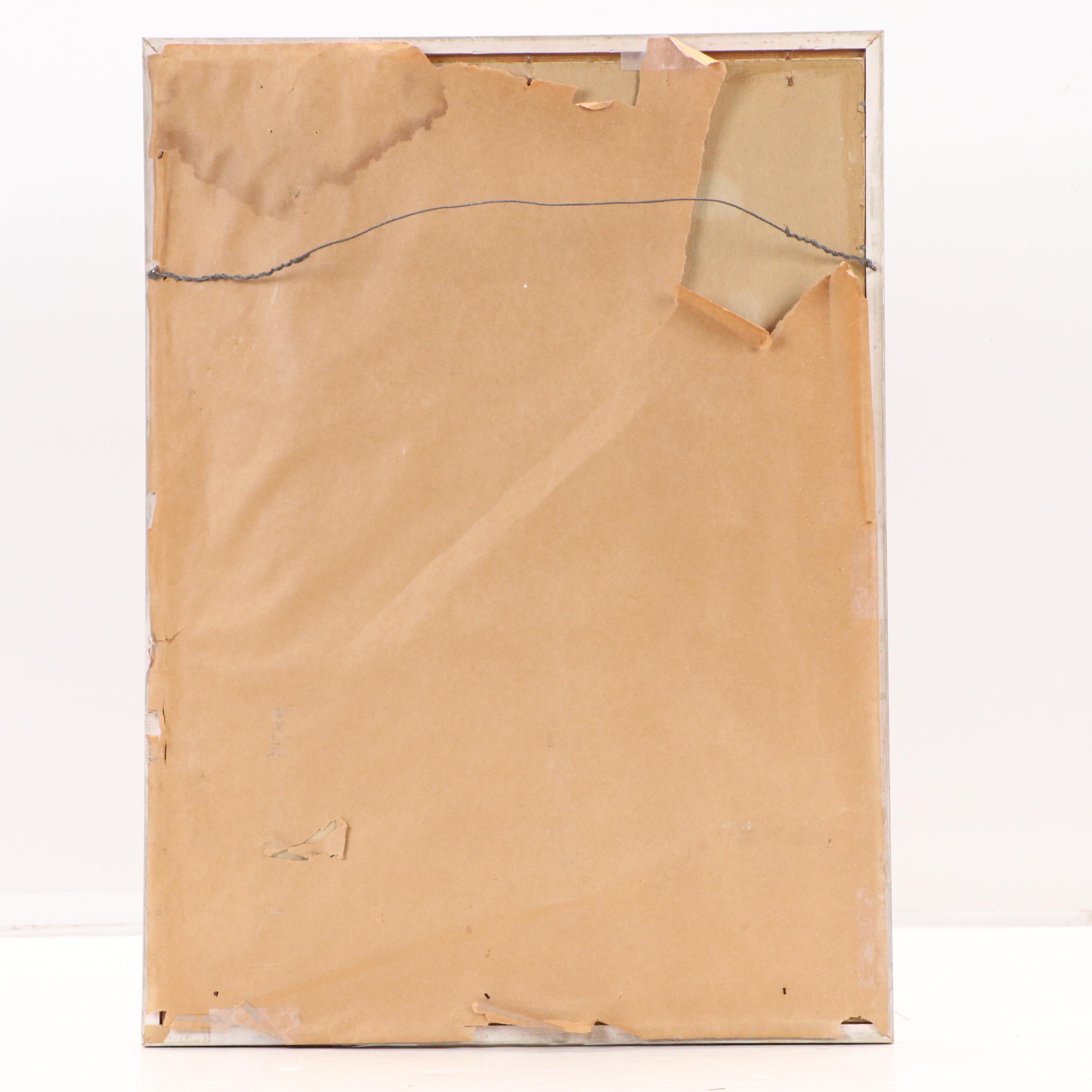 Abstract Gouache and Watercolor Painting, Mid-20th Century