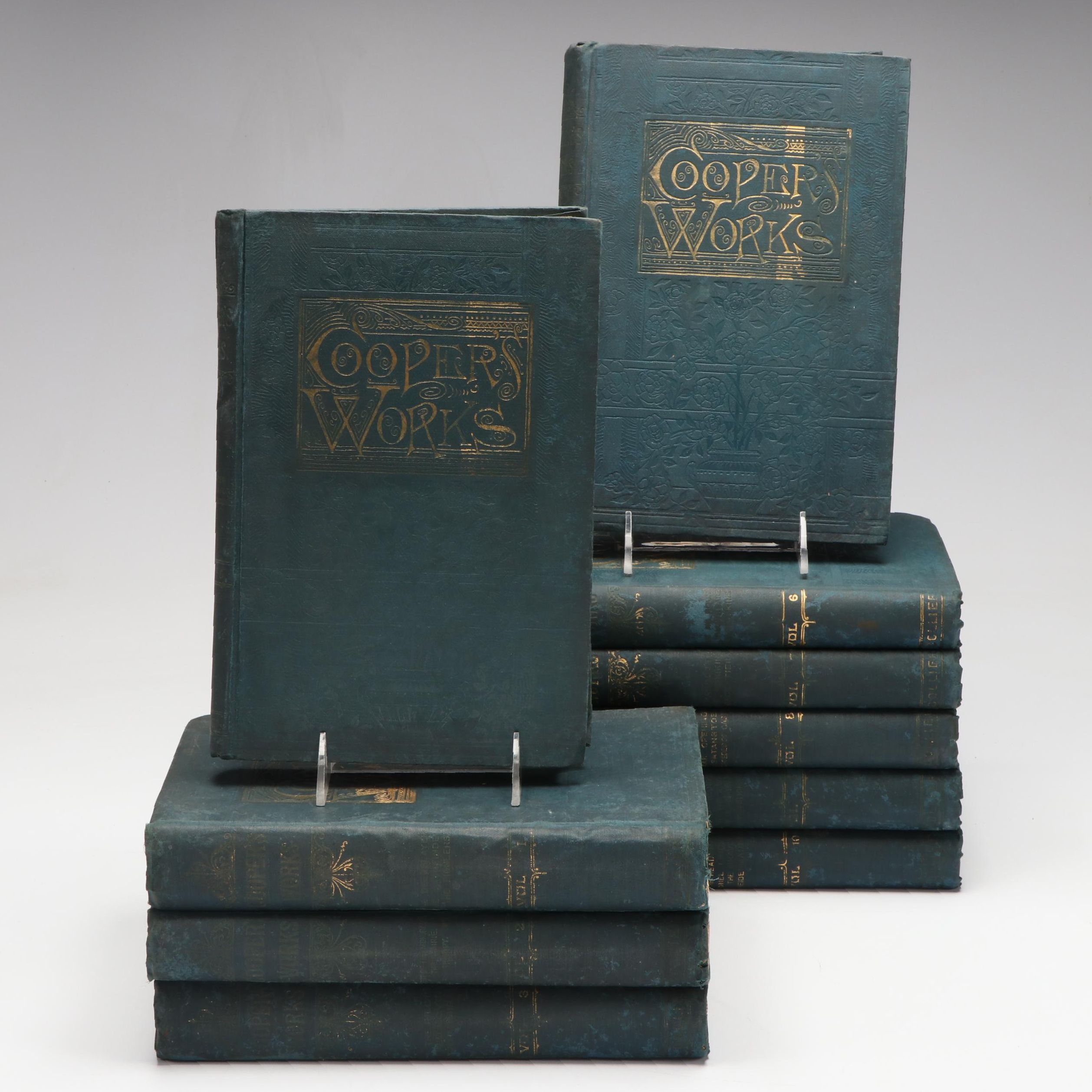 Illustrated "Works of James Fenimore Cooper" Complete Ten-Volume Set, 1892