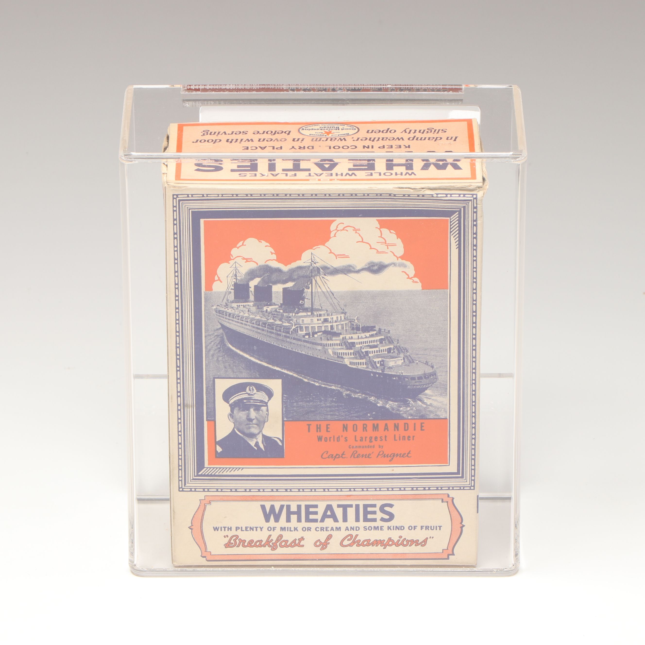 S.S. Normandie Wheaties Cereal Box, Mid-20th Century