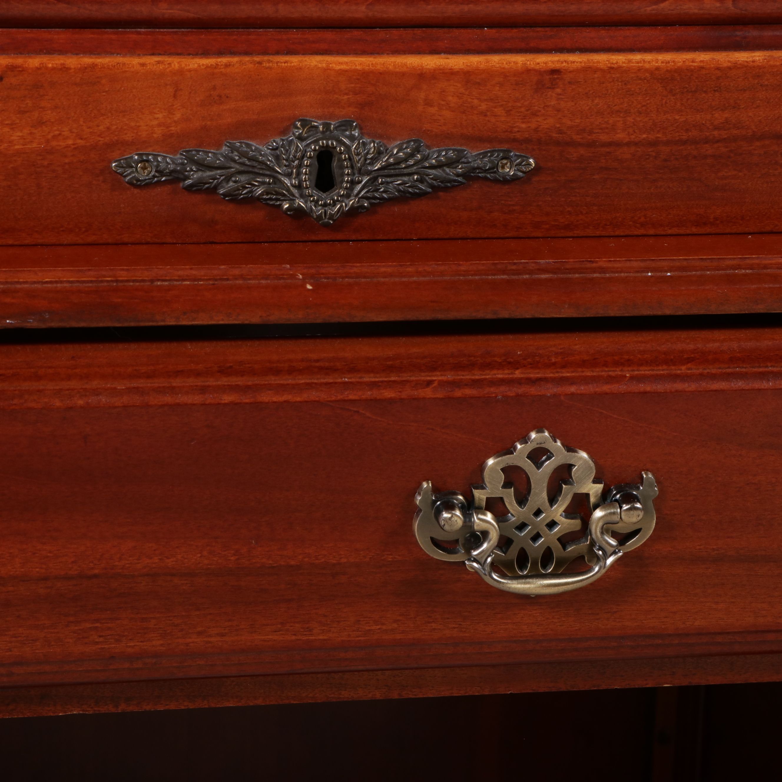 Colonial Style Birch Roll-Top Desk with Armchair