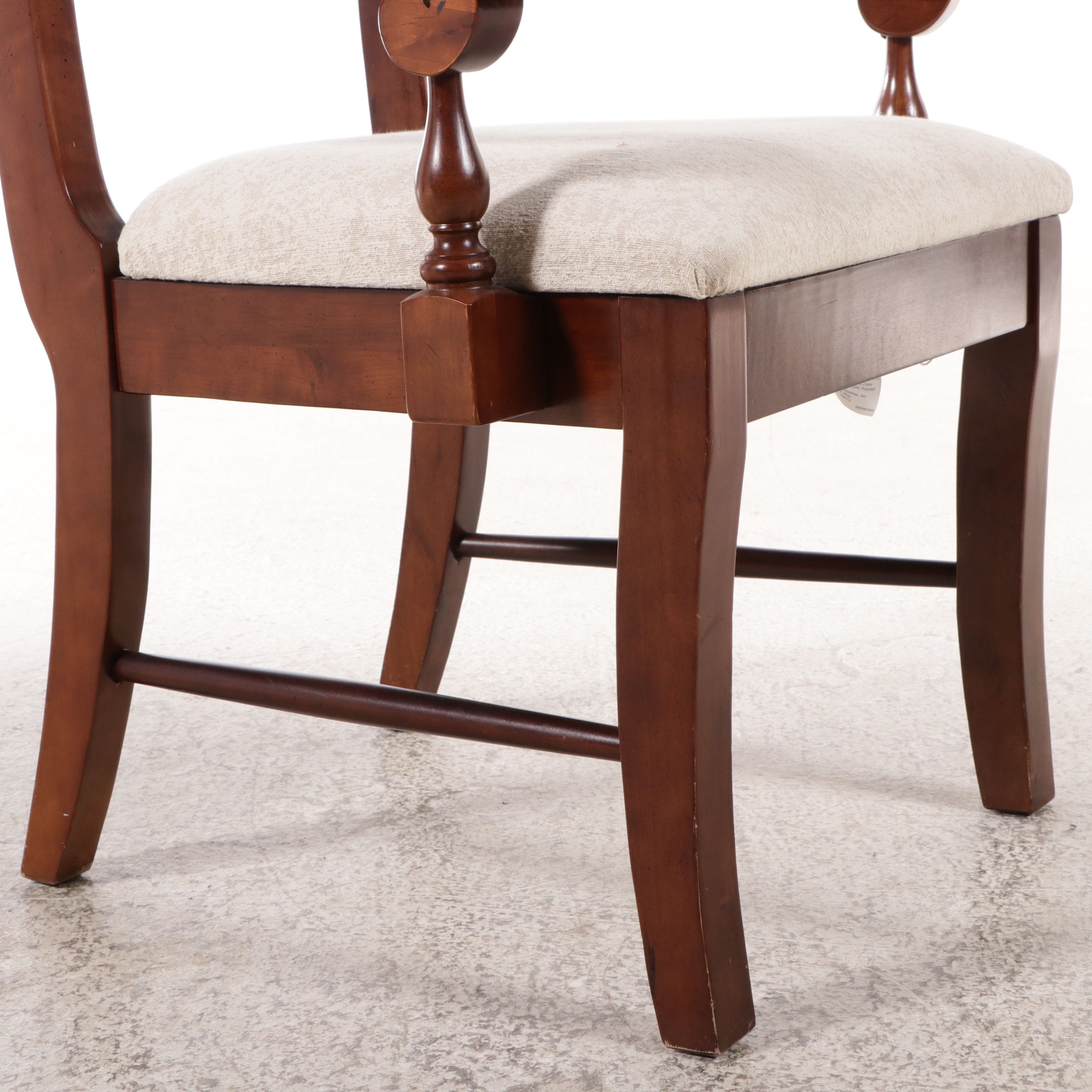 Colonial Style Birch Roll-Top Desk with Armchair