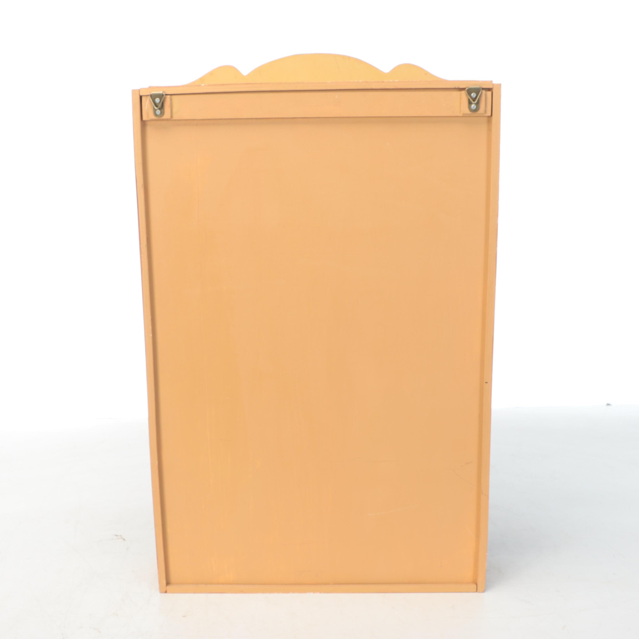 Hand-Painted Wood Wall Cabinet Shelf