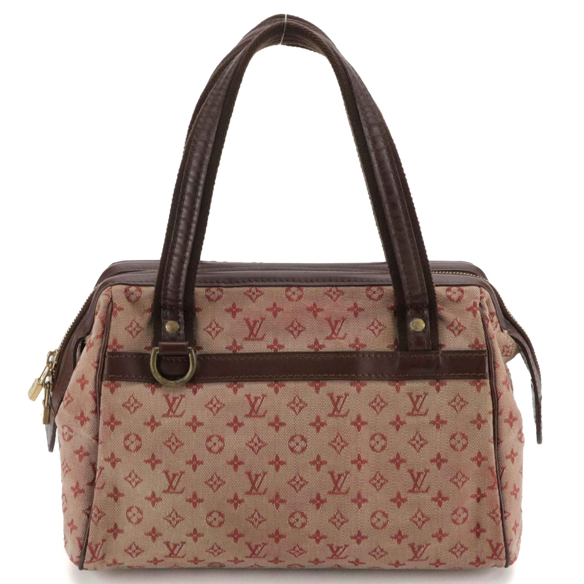 Louis Vuitton Josephine PM Handbag in Cherry Mini Lin Canvas and Leather