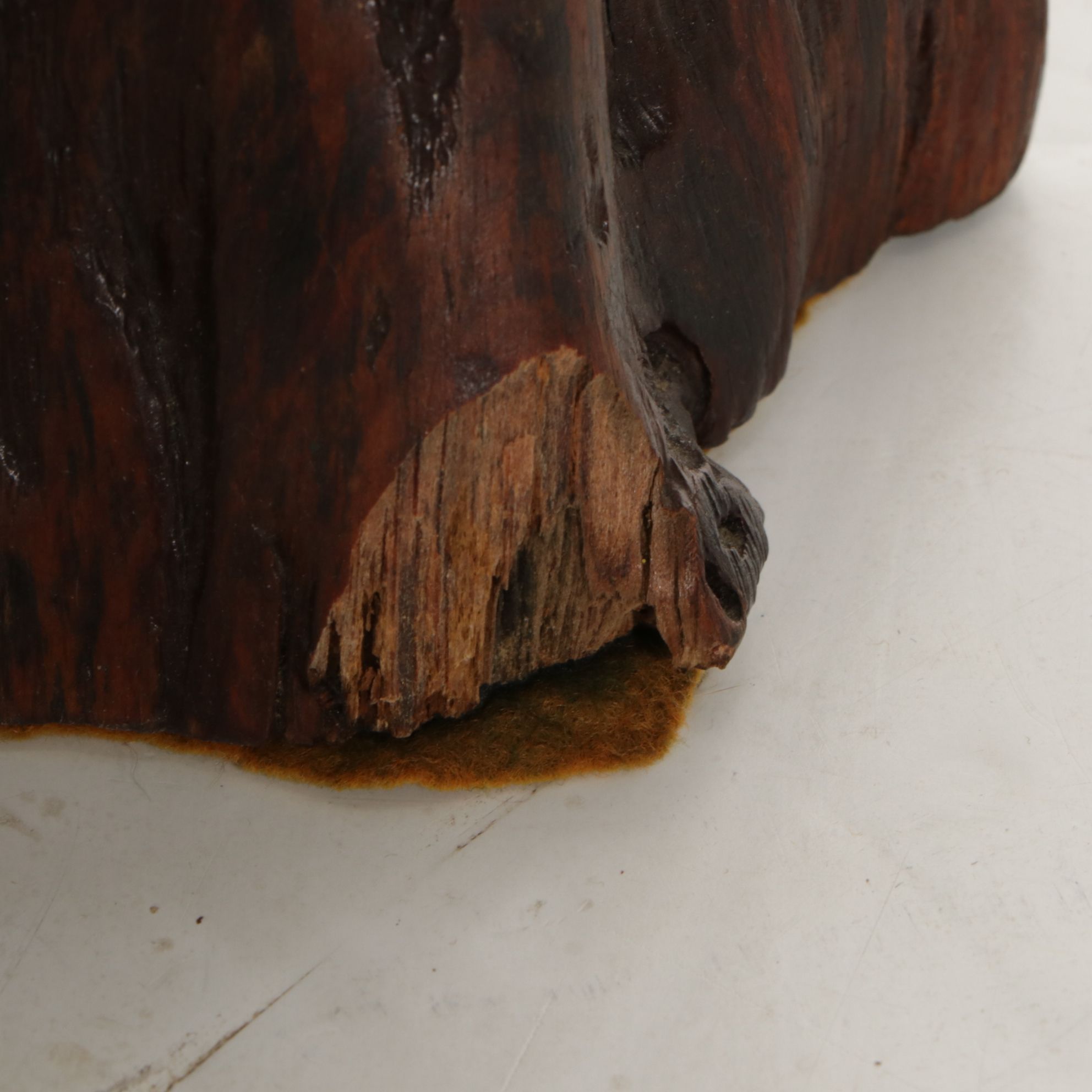 Cedarwood Knee Table Lamp with Natural Cotton Shade