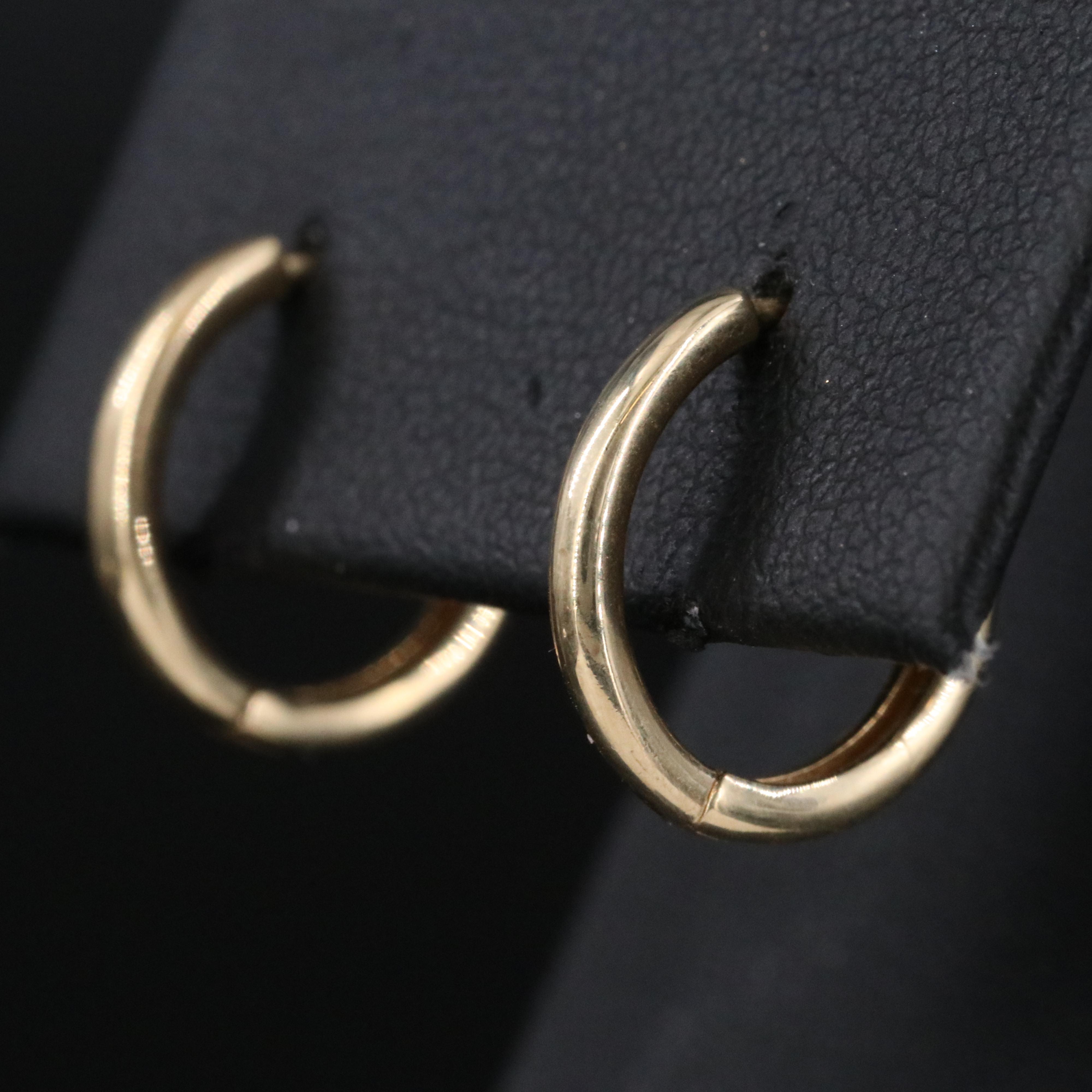 14K Huggie Hoop Earrings