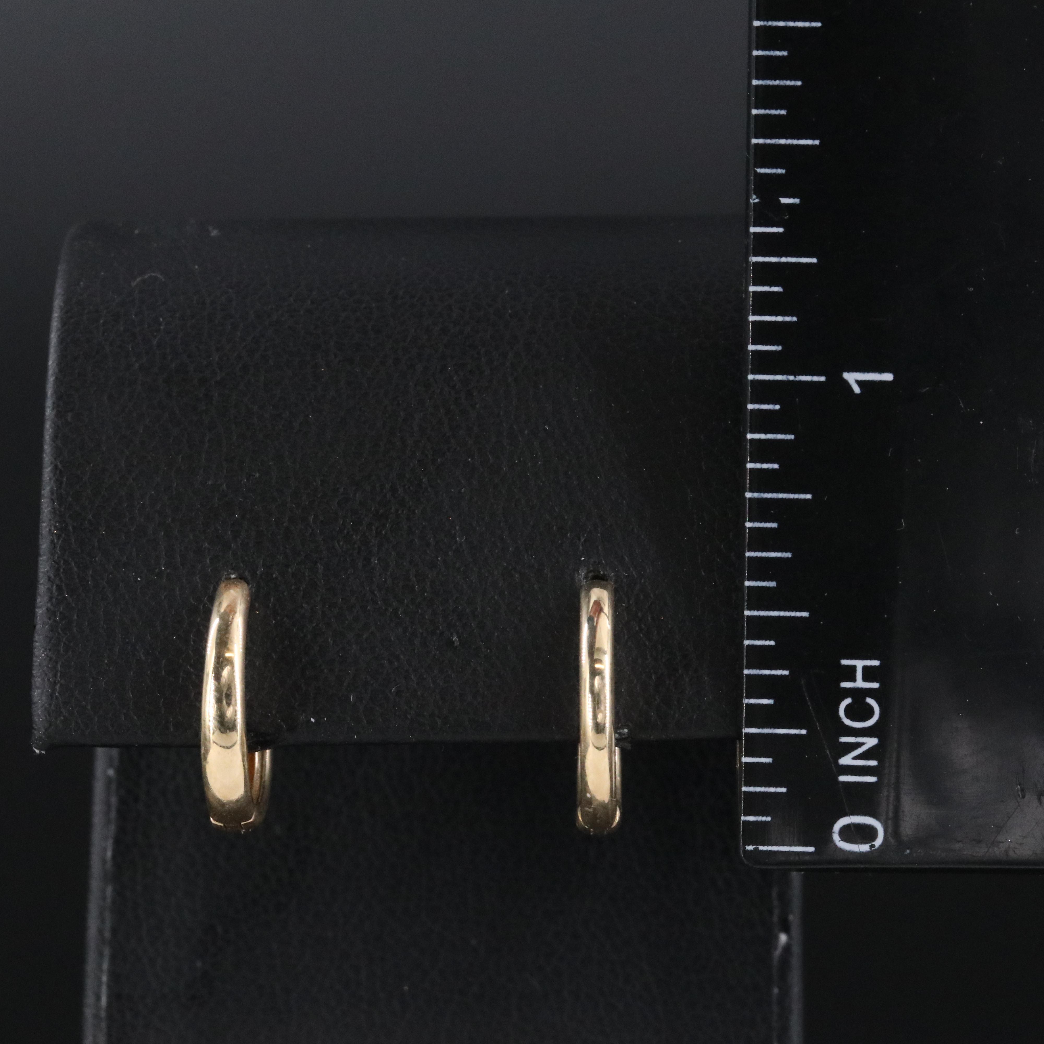 14K Huggie Hoop Earrings