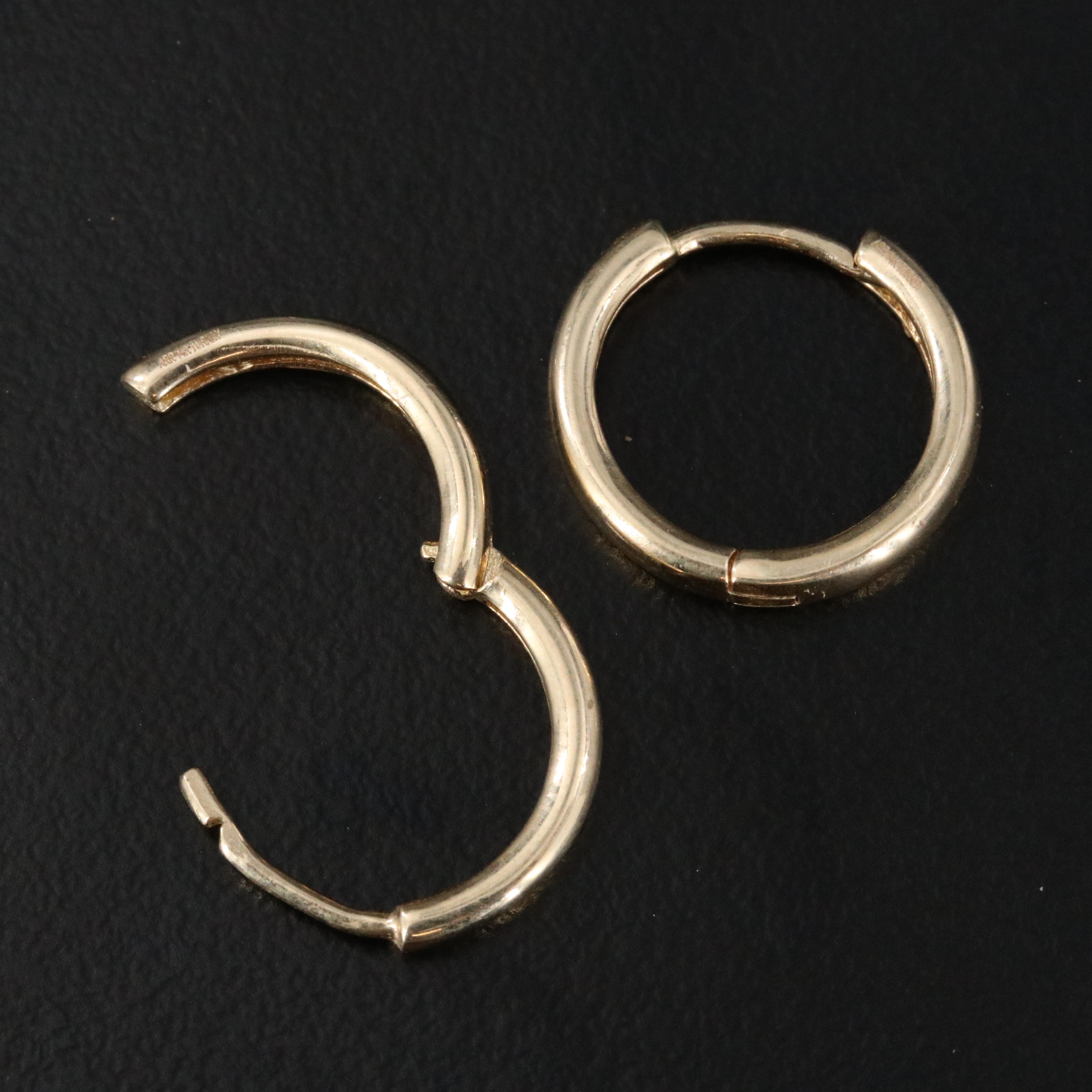 14K Huggie Hoop Earrings