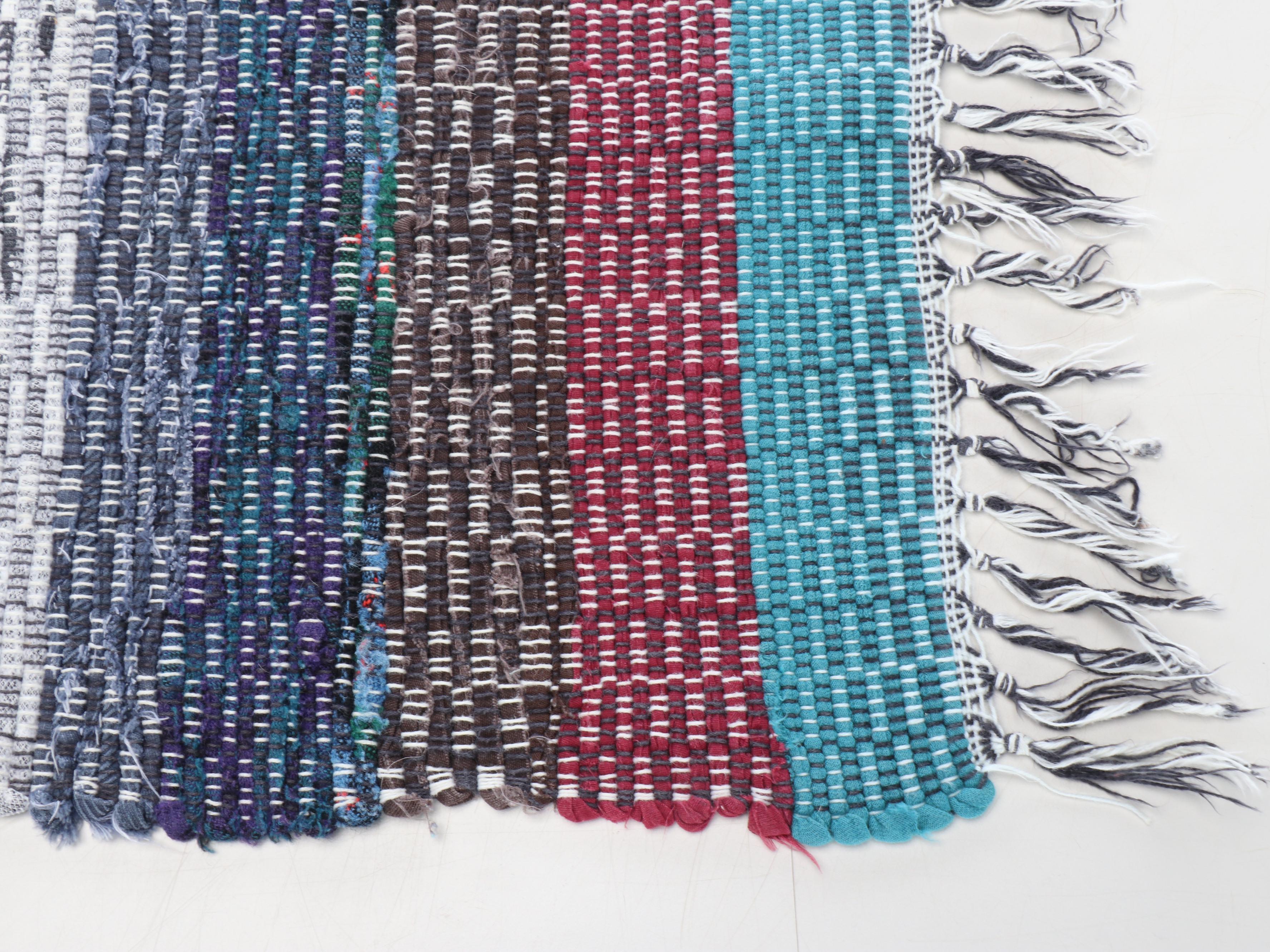 Four Handwoven Chindi Area Rugs