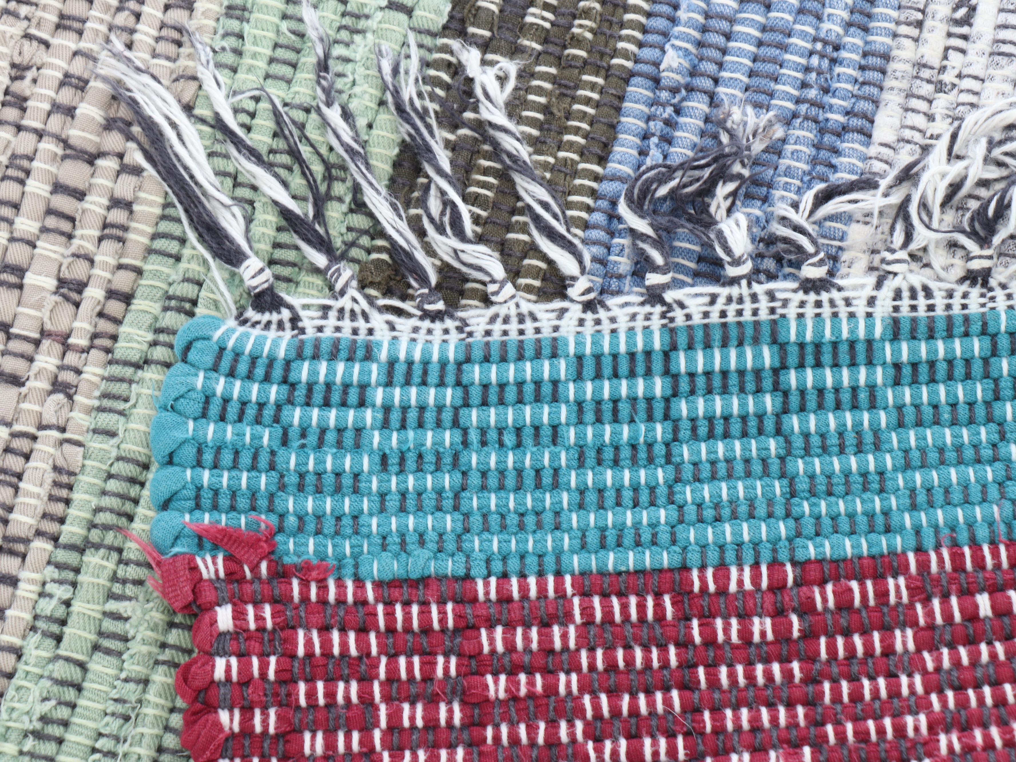 Four Handwoven Chindi Area Rugs